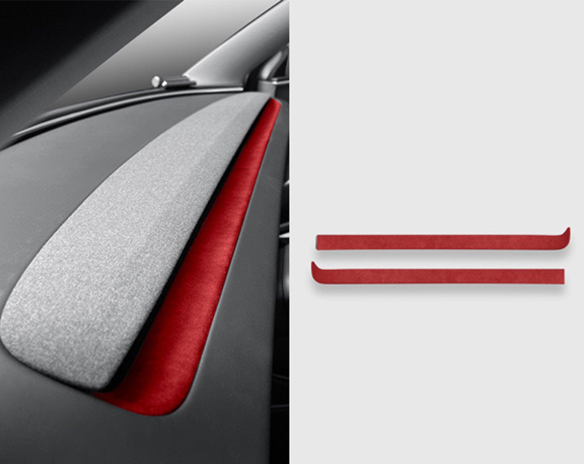Tesla Alcantara Dash Trim Cover for 2024+ Model 3 Highland & 2025+ Model Y Juniper - Premium Interior Upgrade (2-Piece Set) - Perfect for Luxury Car Protection & Stylish Enhancement