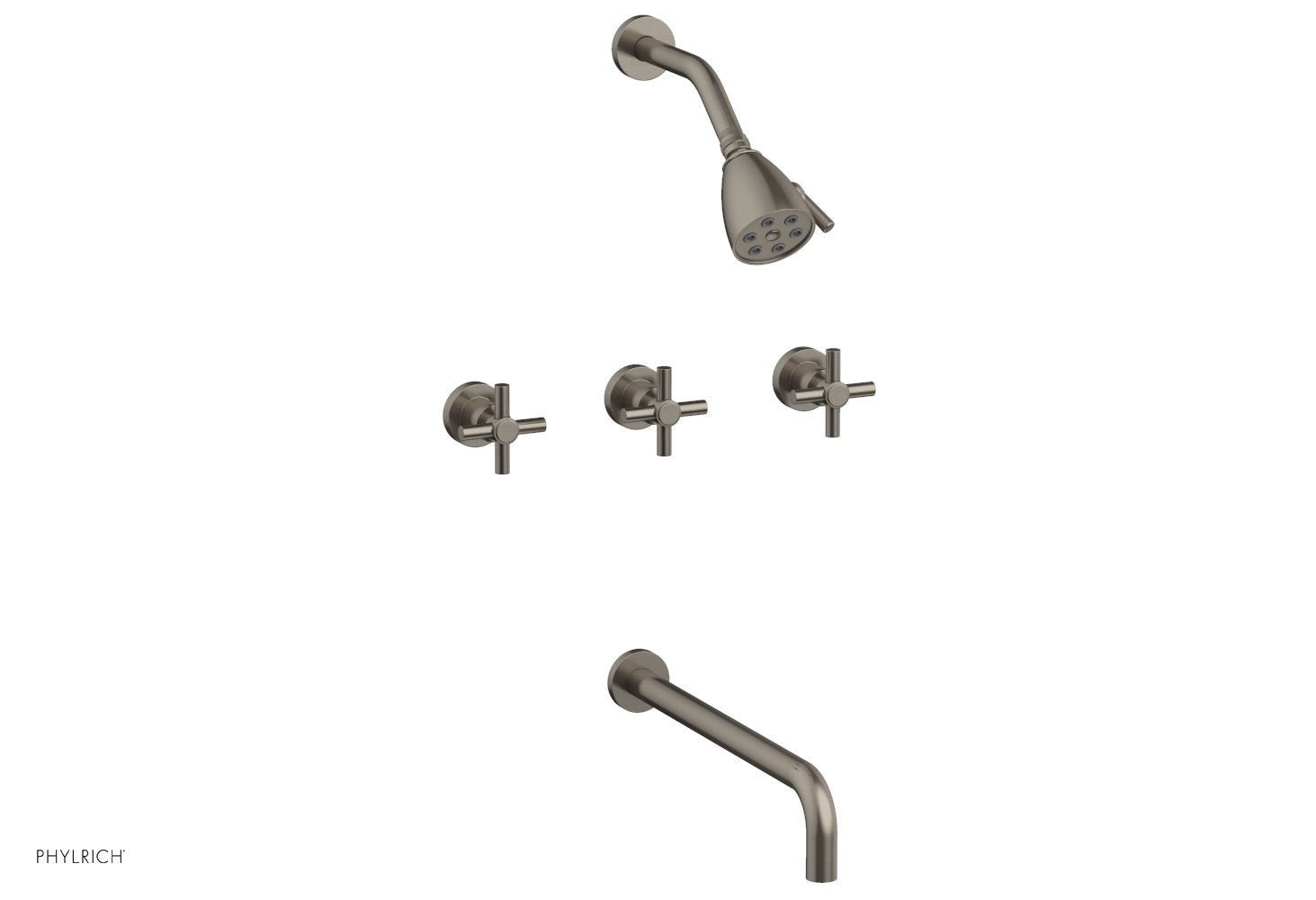 BASIC Three Handle Tub and Shower Faucet Set with 14