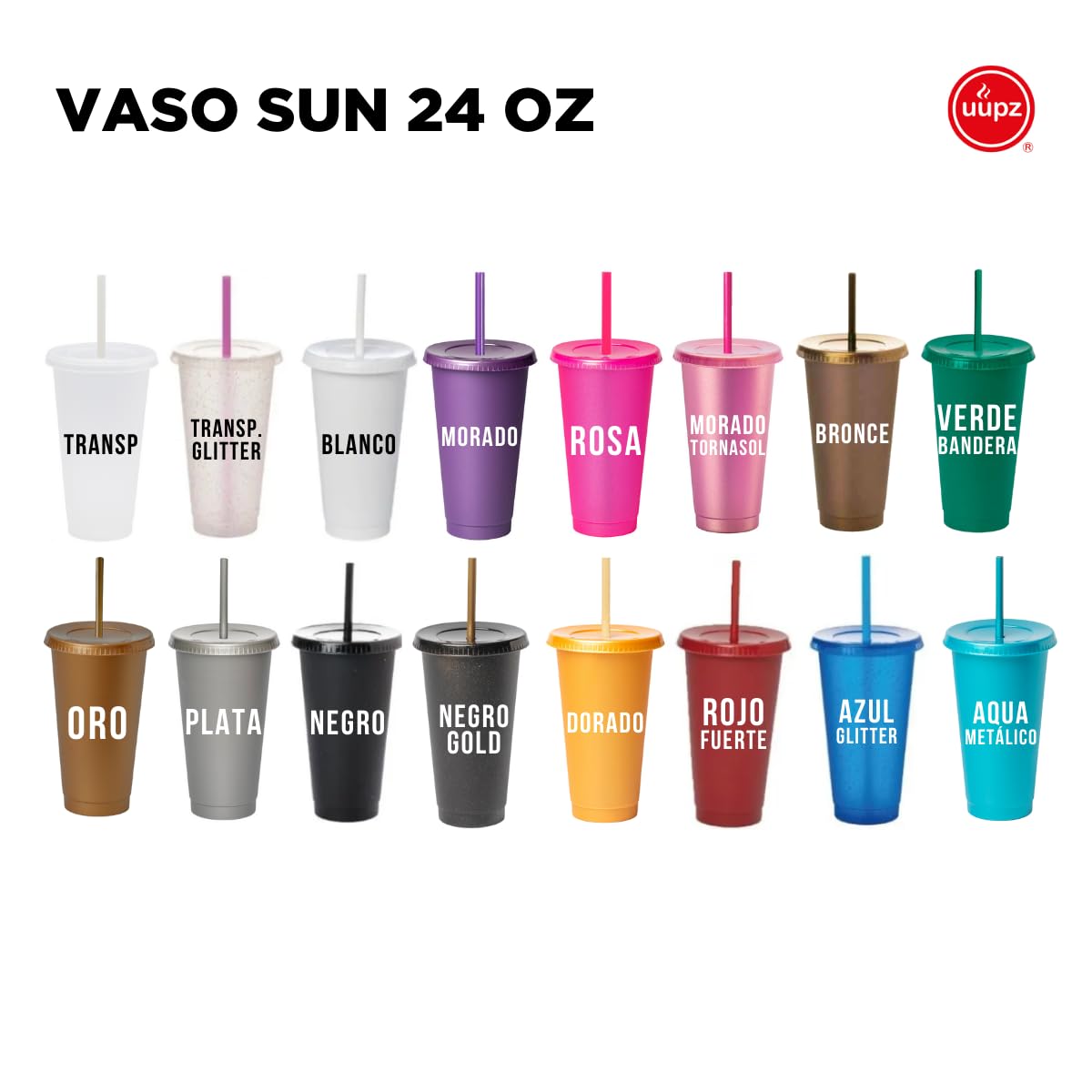 Reusable Plastic Cups with Lids and Straws - 24oz BPA-Free Travel Tumbler Set of 50 - Perfect for Iced Coffee, Smoothies, Cold Drinks at Home, Office, Picnics and Parties