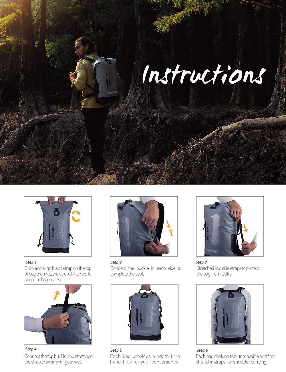 Waterproof Backpack Dry Bag 20L/30L/40L - Floating Waterproof Backpack for Men & Women - Kayak, Hiking, Camping, Beach & Water Sports Dry Sack