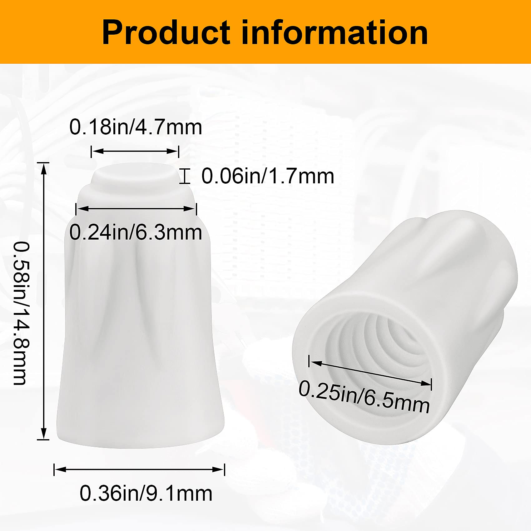 ANCIRS 20 Pack High Temperature Ceramic Wire Connectors - 22-14AWG, 600V Ceramic Twist Caps for Ceiling Fans, Heaters & DIY Electrical Projects - Perfect for Home Wiring, Appliance Repair & Industrial Use