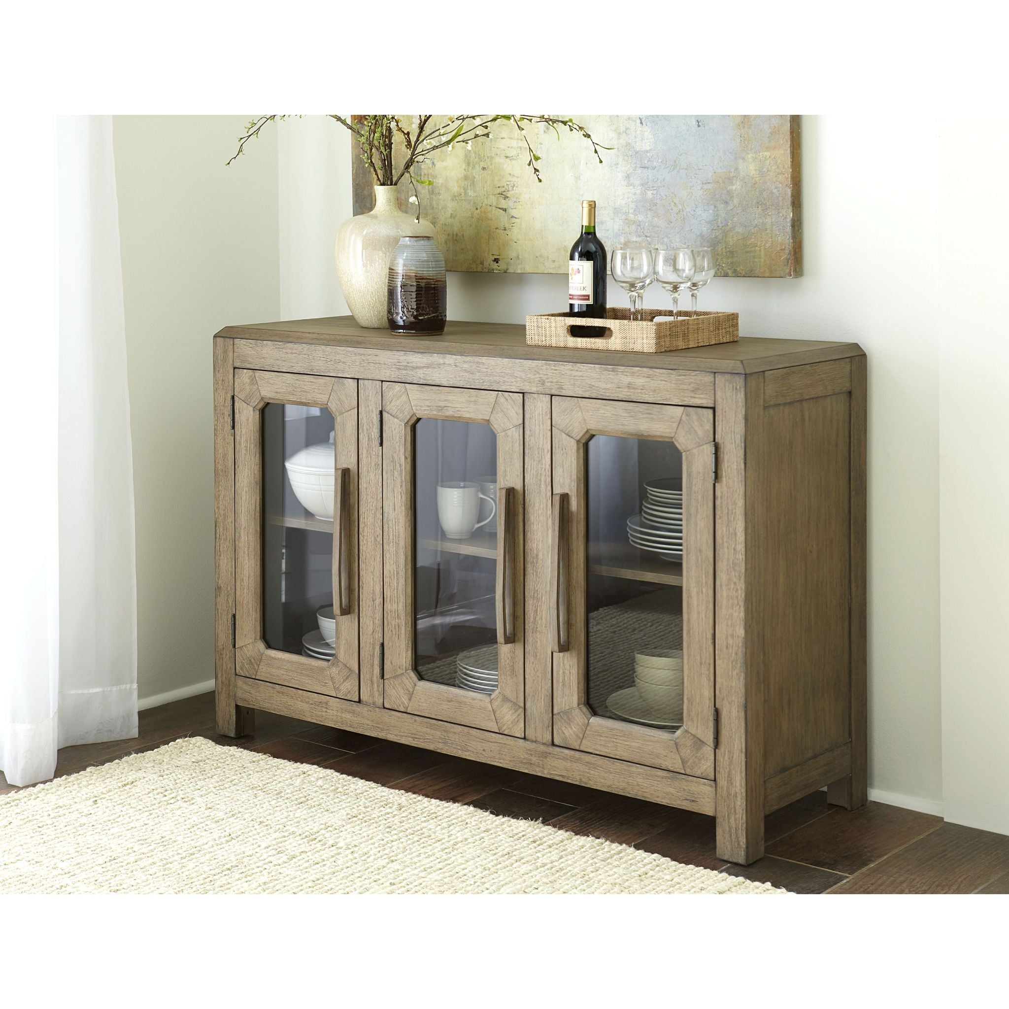 Acadia Sideboard - Toffee Finish Wooden Buffet Cabinet with Storage (GHCL78) - Perfect for Dining Room, Living Room, and Entryway Organization