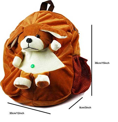Cute Plush Animal Cartoon Kids Backpack - Mini Travel Bag for Toddler Boys & Girls 1-6 Years (Dog Design) | Perfect for Preschool, Daycare & Family Trips