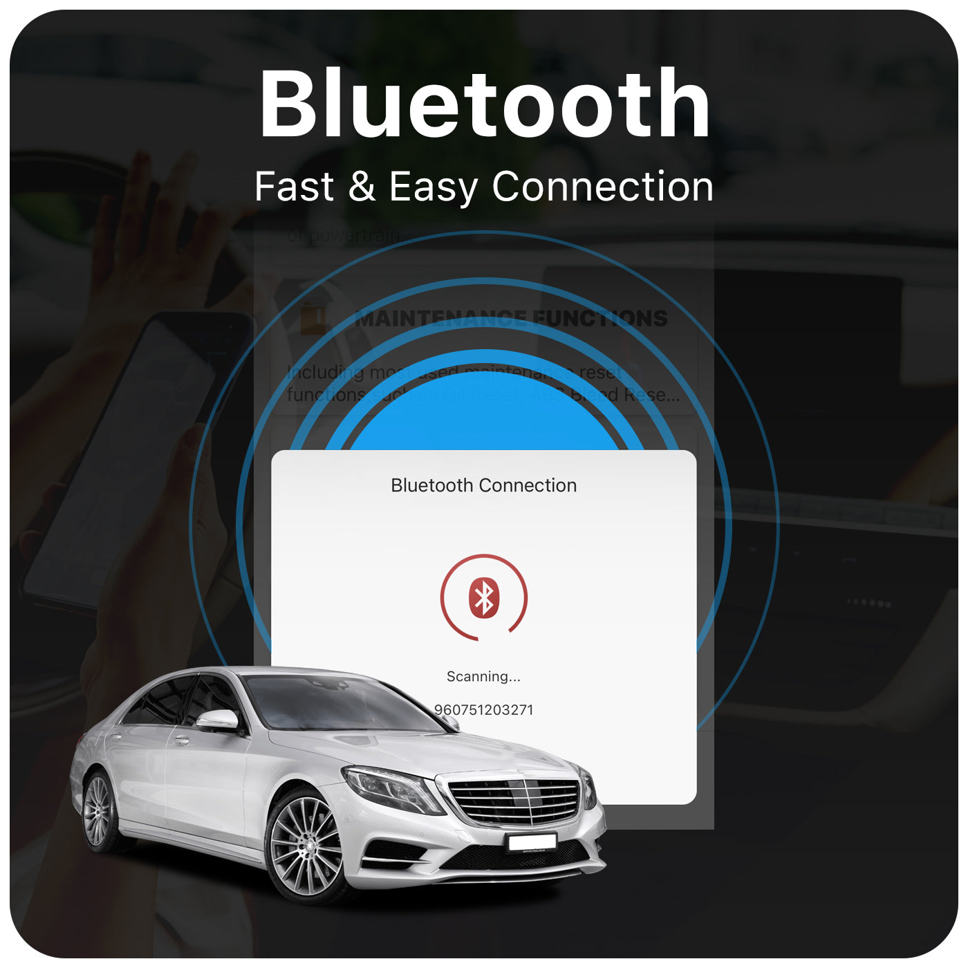ThinkDiag Bluetooth OBD2 Scanner with TPMS Reset Tool - Professional Car Diagnostic Device for Engine, ABS, SRS & More | Perfect for Mechanics & DIY Auto Repairs