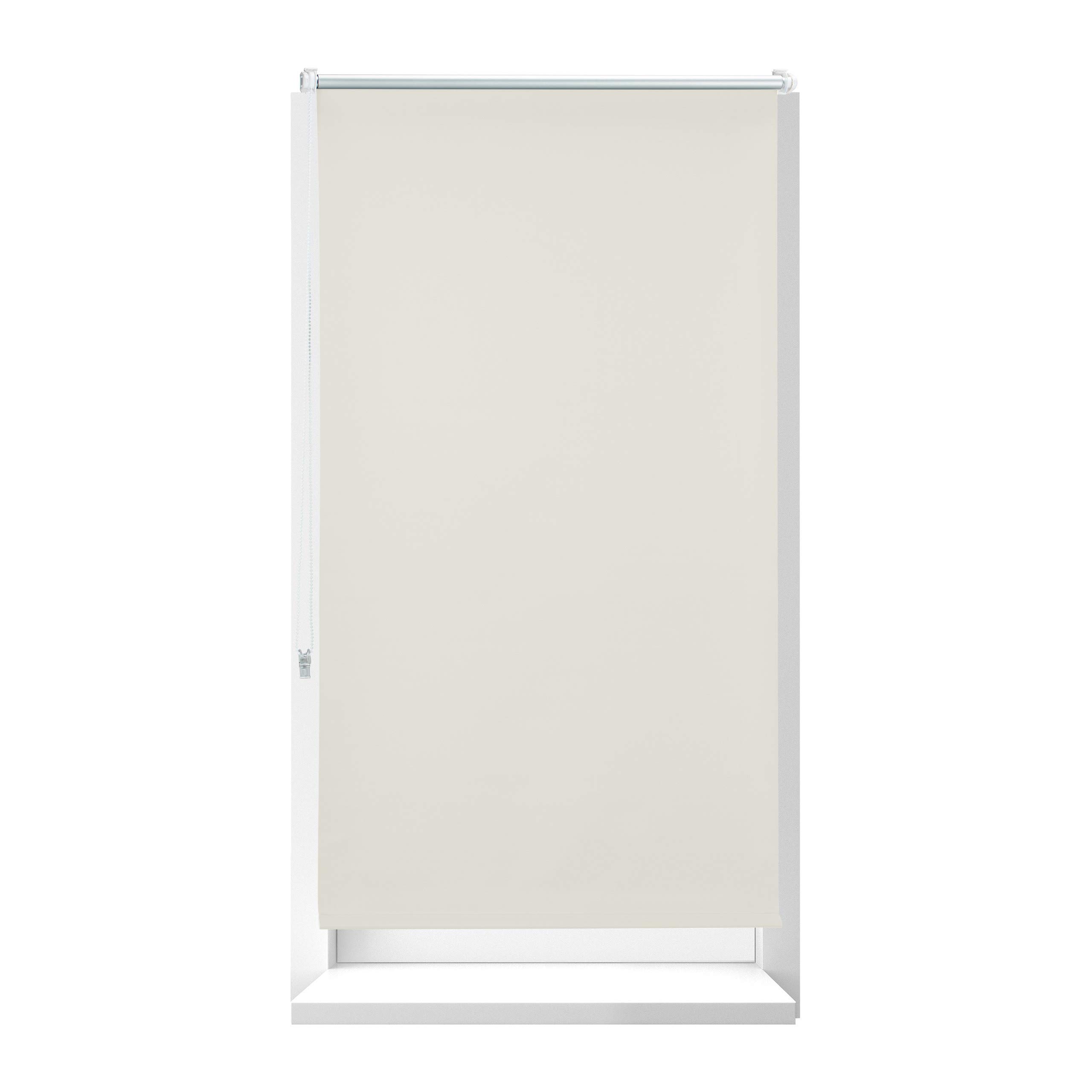 Relaxdays Blackout Thermal Blind with Holder - No Drill Heat Protection Window Shade, Chain Hoist & Klemmfix System, 90x210 cm - Perfect for Bedrooms, Home Theater & Sun Protection