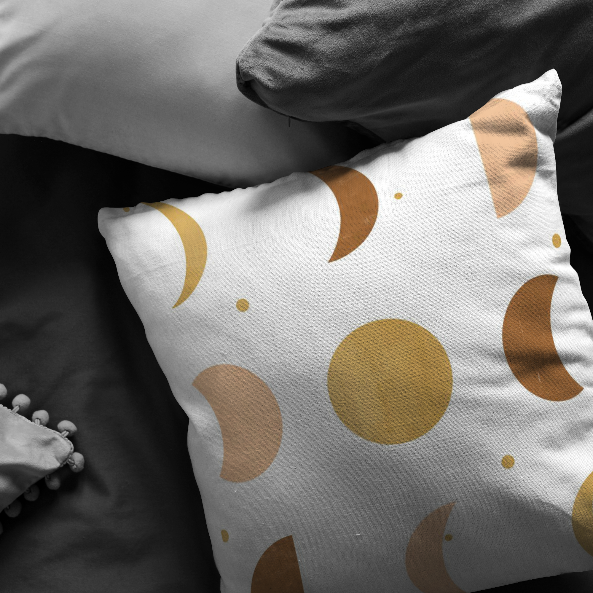 Celestial Moon Phases Decorative Throw Pillow Cover - Boho Home Decor for Living Room, Bedroom & Nursery - Perfect for Cozy Nights and Aesthetic Room Decor