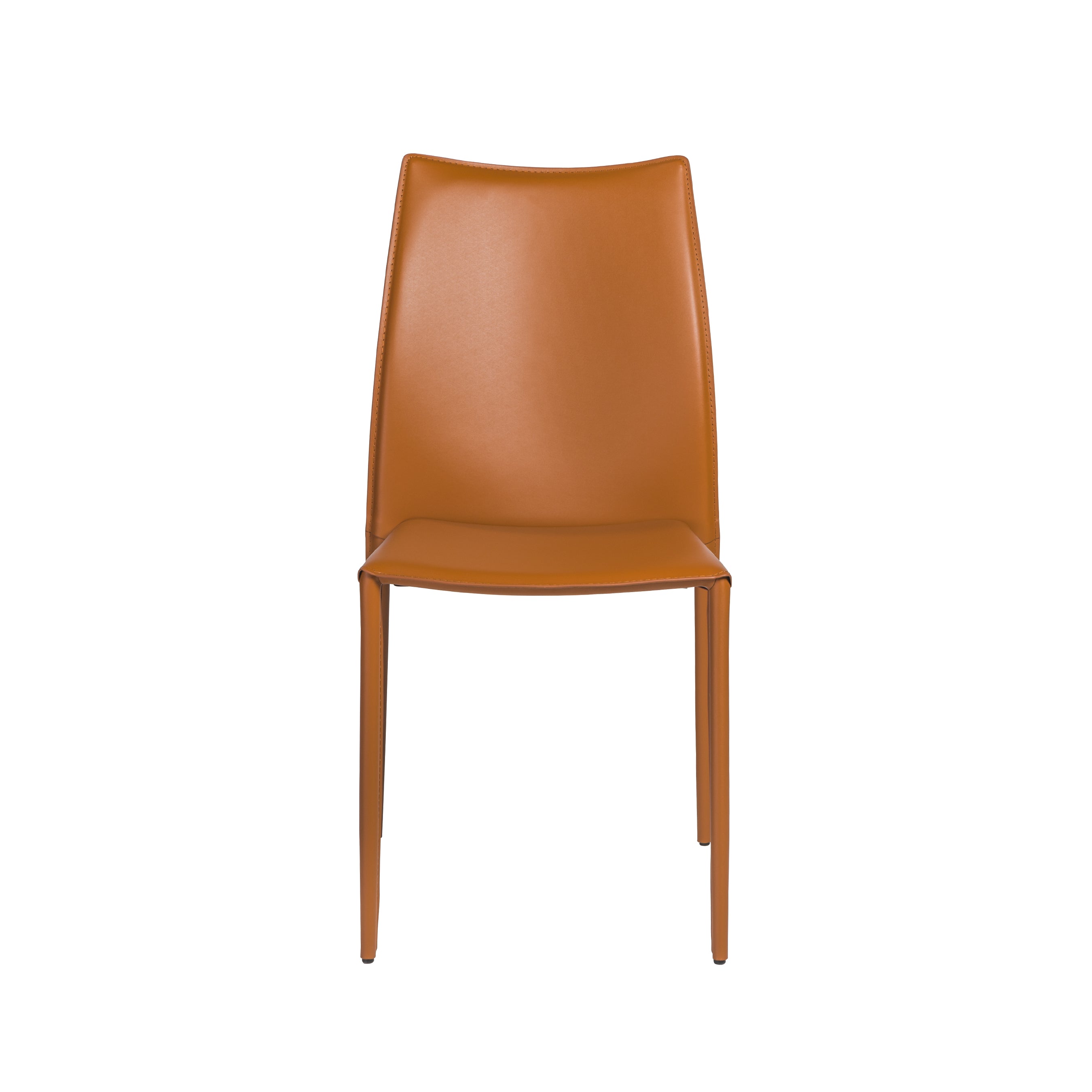Euro Style Dalia Stacking Side Leather Chairs - Set of 2, Modern Stackable Dining Chairs for Small Spaces, Kitchen, Office or Outdoor Use