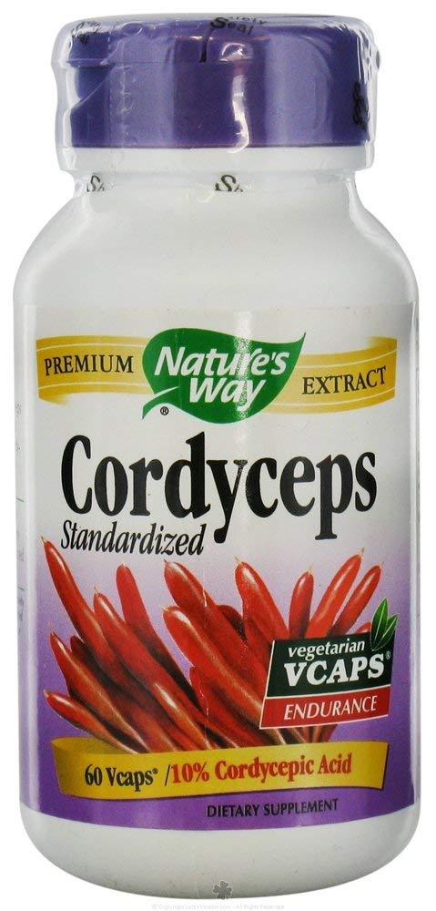 Nature's Way Cordyceps Mushroom Supplement - 60 Vegan Capsules for Immune Support & Energy Boost - Herbal Adaptogen for Athletic Performance & Stress Relief