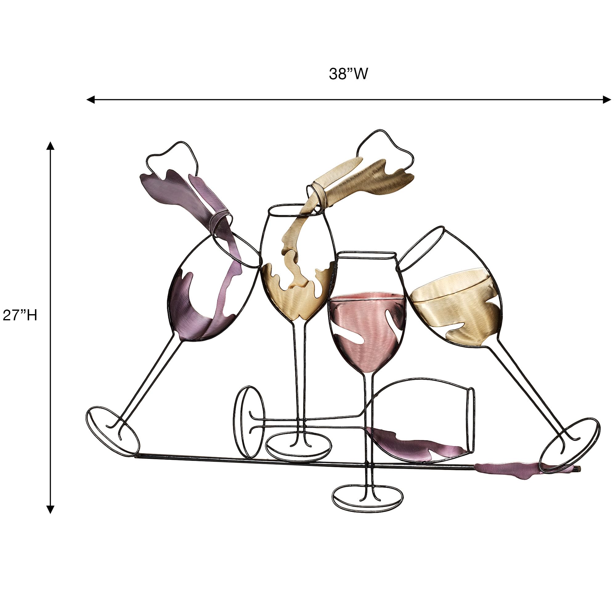 Elegant Metal Wall Sculpture - Wine Bottles Art Decor for Home, Bar & Restaurant | Perfect for Dining Room, Living Room & Wine Cellar