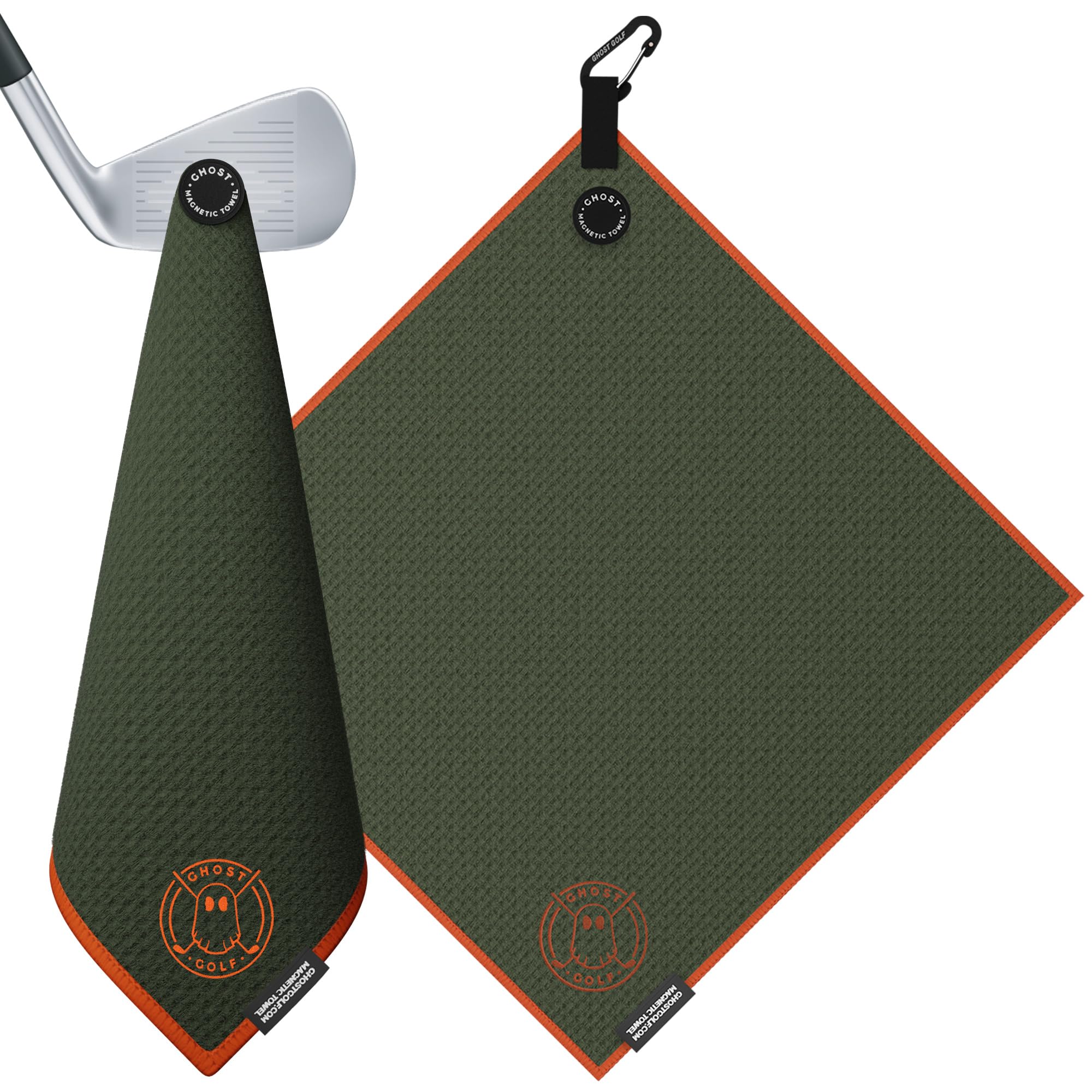 Premium Ghost Golf Magnetic Towel - Ultra-Absorbent Microfiber Golf Towel with Strong Magnet for Golf Carts & Clubs - 18