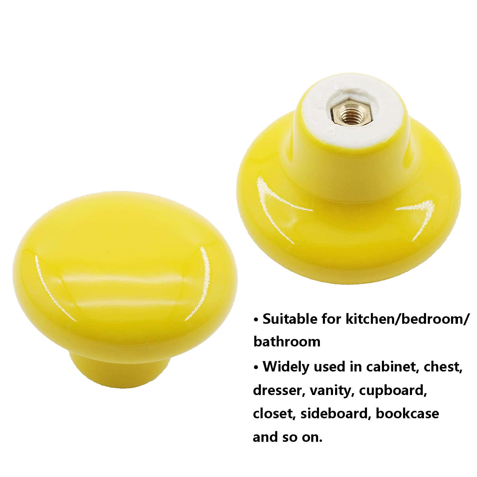 6 Pack Ceramic Cabinet Knobs - Unique Handmade Decorative Drawer Pulls for Kitchen, Dresser, Wardrobe & Bathroom | Round Knobs for Home Improvement & Office Desk Organization | Durable & Stylish Hardware for DIY Furniture Upgrade