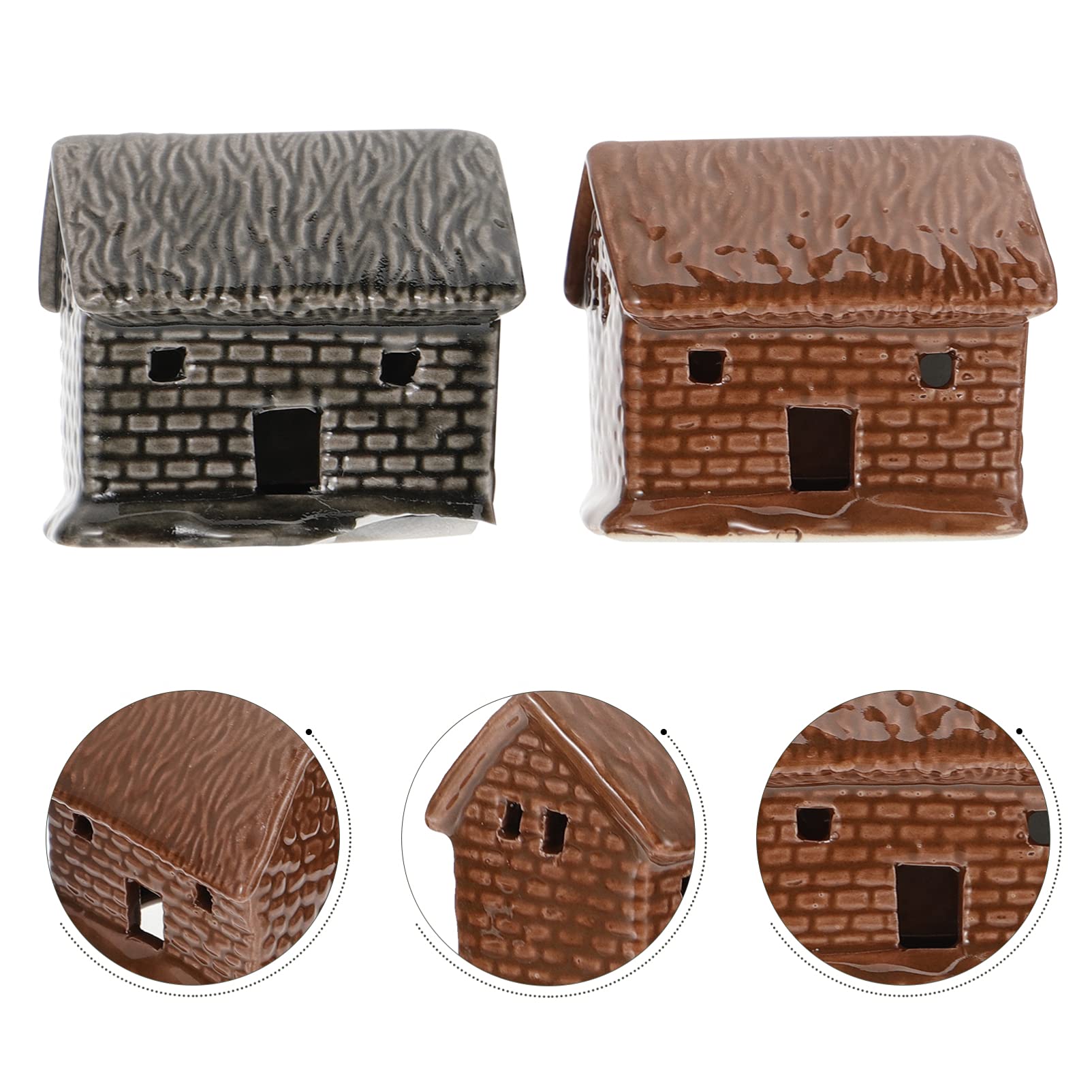 Cabilock Fairy Garden Buildings Set of 3 - Miniature Bonsai Ornaments for Zen Garden, Sand Table & Ceramic Plant Decor - Perfect for Indoor Fairy Gardens, Tabletop Displays & Home Decor