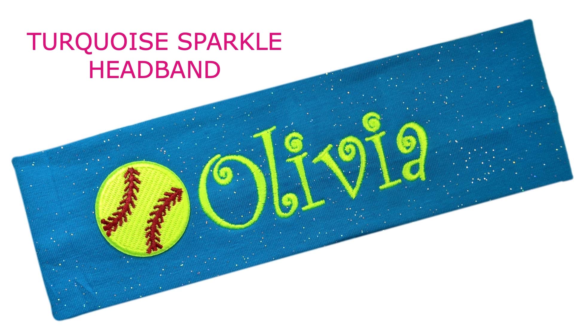 Custom Embroidered Softball Patch Cotton Stretch Headband - Personalized with Player Name & Team Colors - Perfect for Games, Practice & Team Spirit Accessories