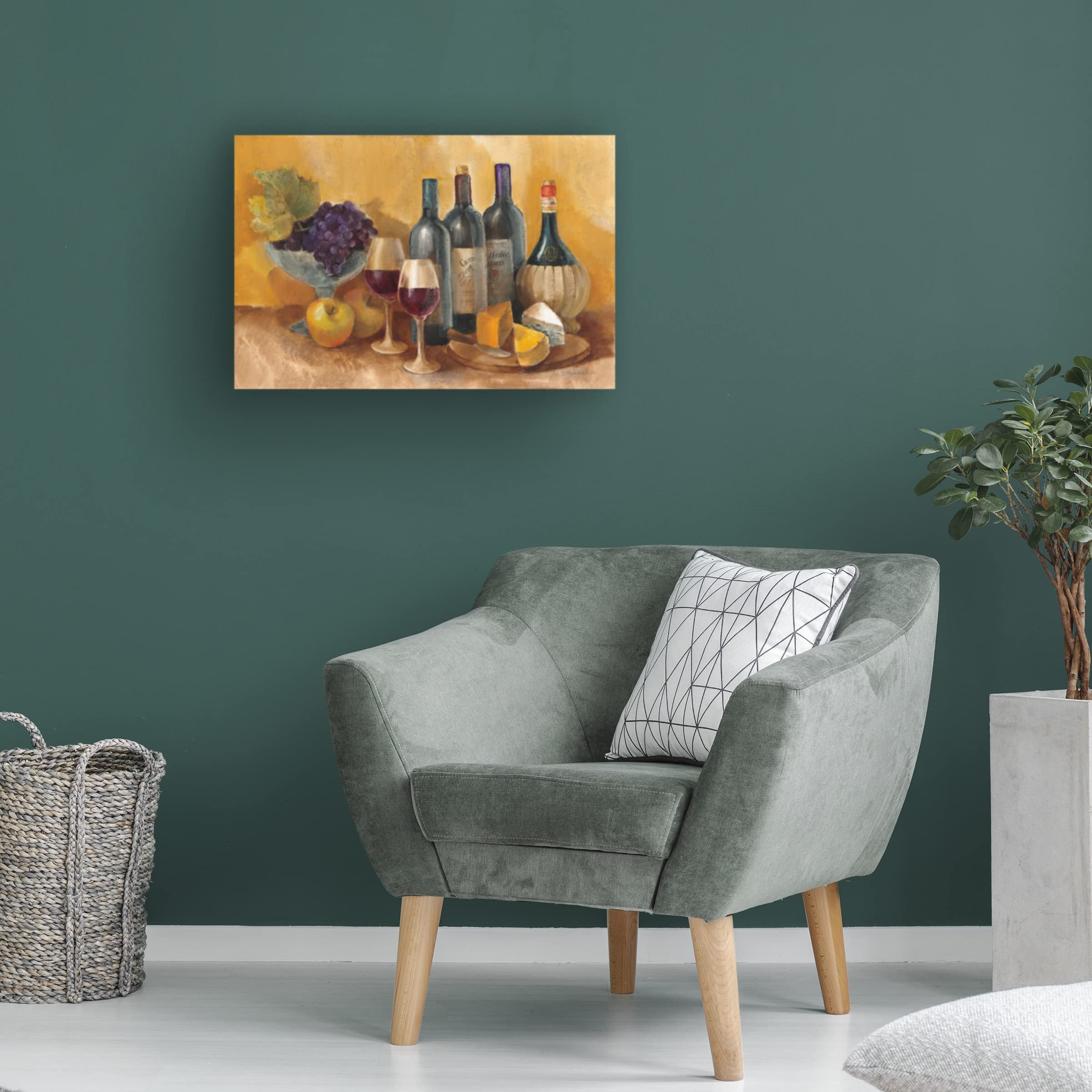 Trademark Fine Art 'Wine and Fruit I v2' Canvas Wall Art by Albena Hristova - Perfect for Dining Room, Kitchen Decor & Home Interior Design