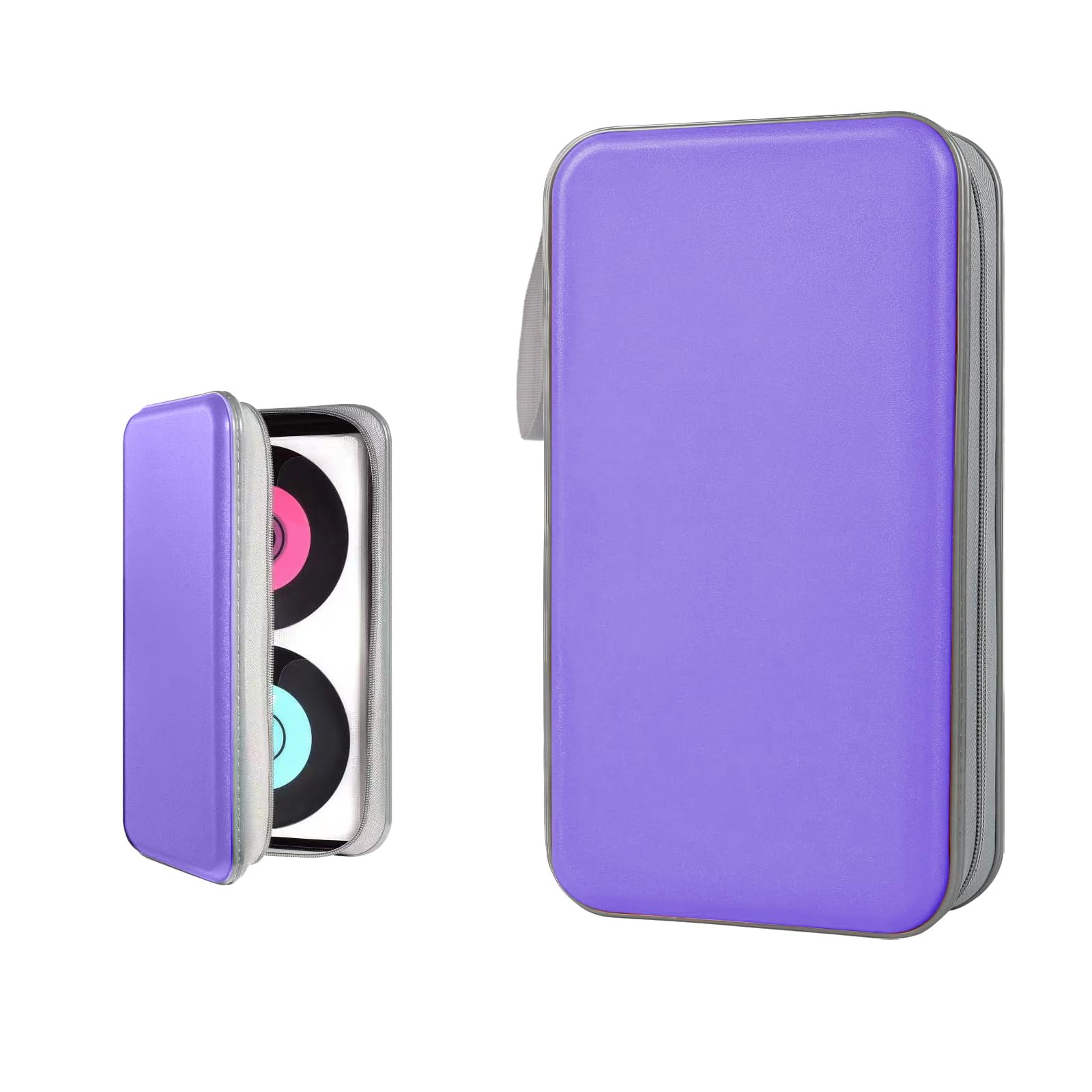 96 Capacity Car CD DVD Case - Hard Plastic Holder with Zipper for Home, Office & Travel Storage