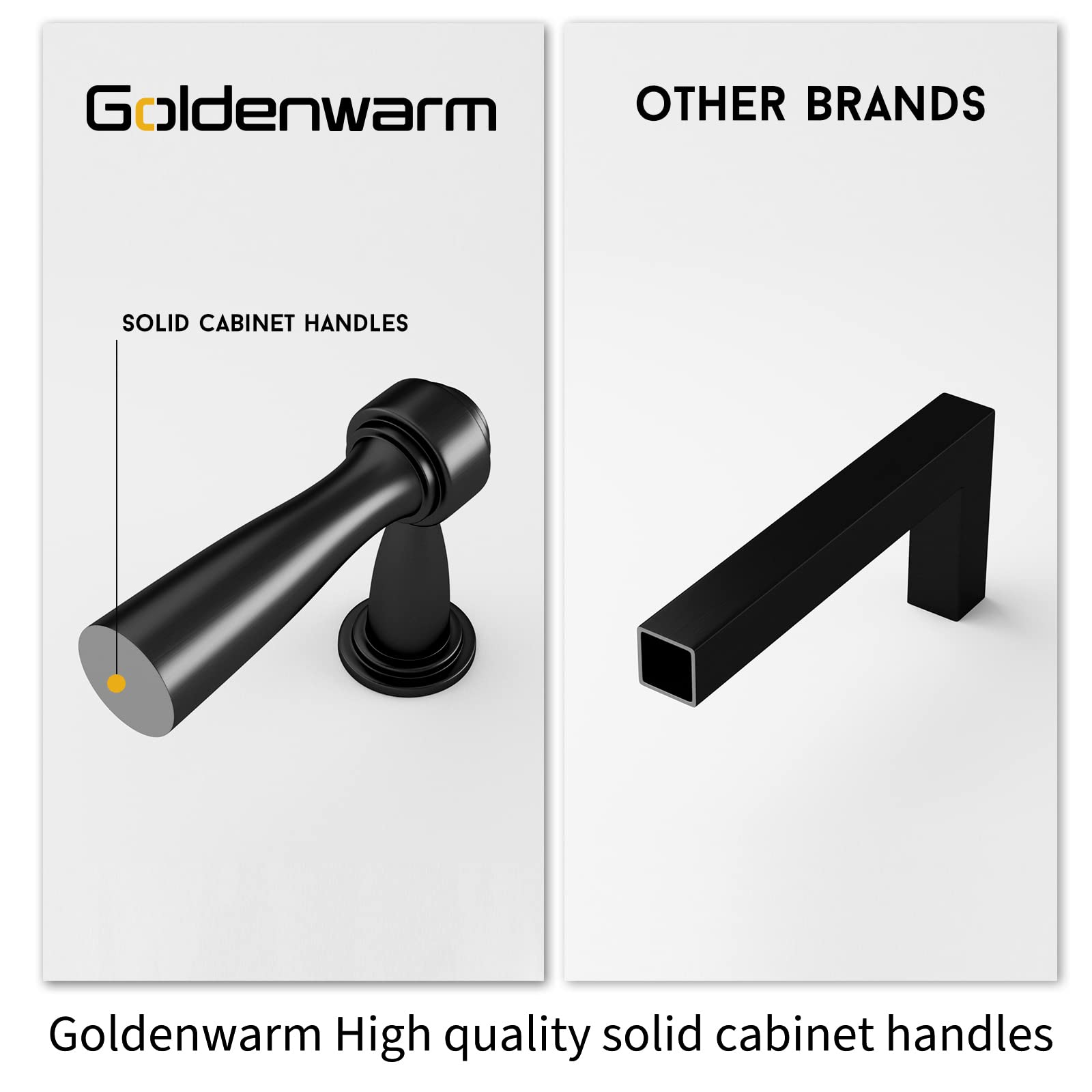 GoldenWarm 10 Pack Matte Black Kitchen Cabinet Handles - 3 Inch Cabinet Pulls & Drawer Handles for Kitchen & Bathroom - Durable & Stylish Hardware for Modern Home Upgrades