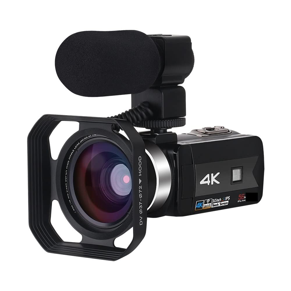 AUBEST 4K Ultra HD Digital Video Camera Camcorder - 16GB SD Card, Night Vision, Live Streaming, Vlogging, YouTube Recording, Photography - Perfect for Travel, Events, Webcam & Content Creation