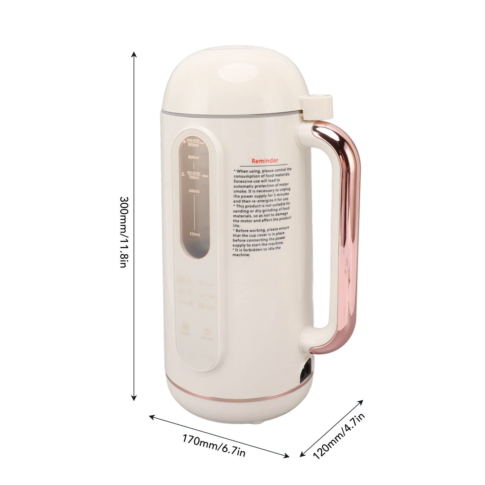 Automatic Soy Milk Maker & Nut Milk Blender - High Speed Creamy White Multifunctional Machine for Home & Restaurant (110V US Plug) - Perfect for Making Fresh Soy Milk, Almond Milk & Healthy Nut Beverages