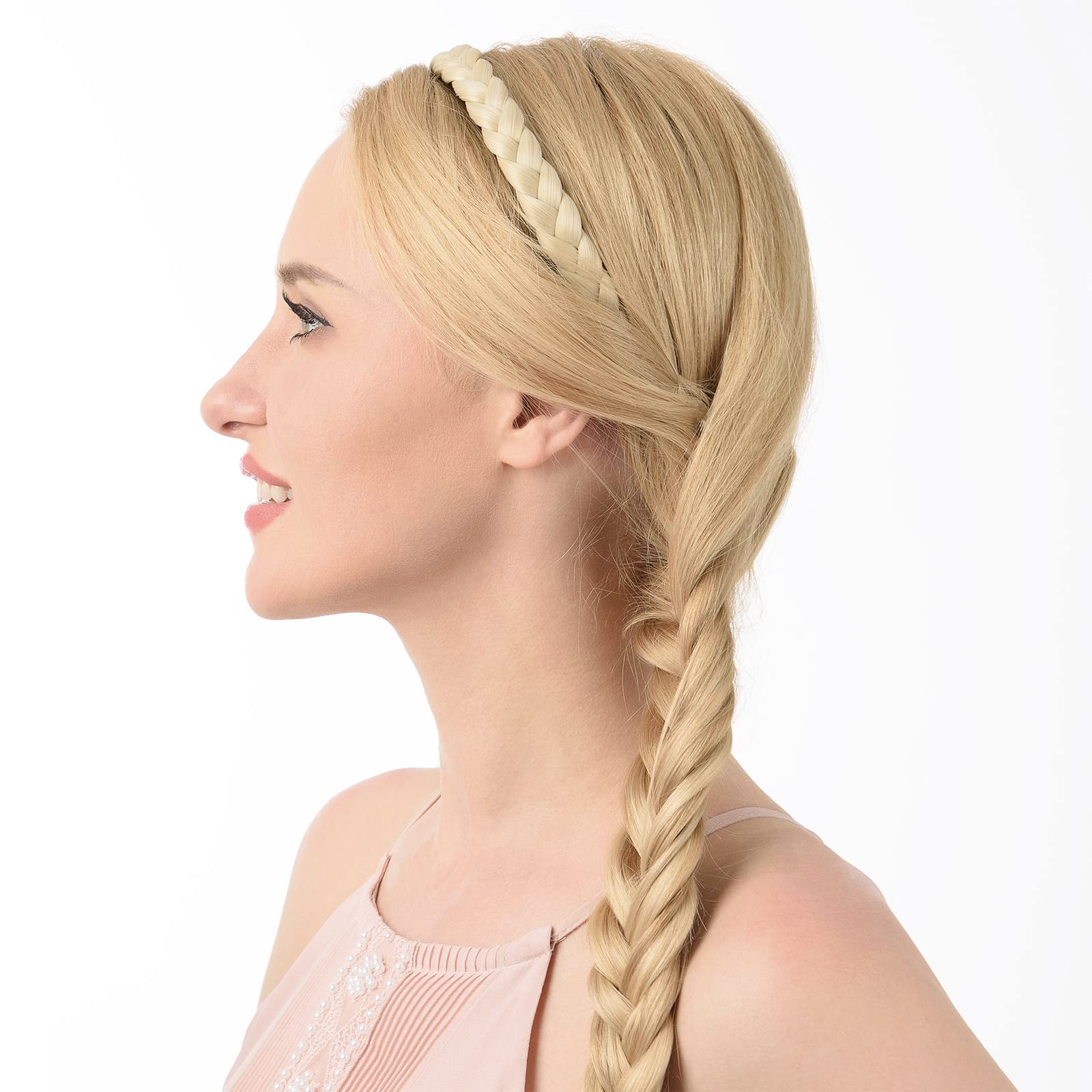 Stylish DIGUAN Synthetic Braided Headband with Teeth - 0.6 Inch Wide Hair Accessory for Women & Girls (Black) | Perfect for Everyday Wear, Parties & Special Occasions