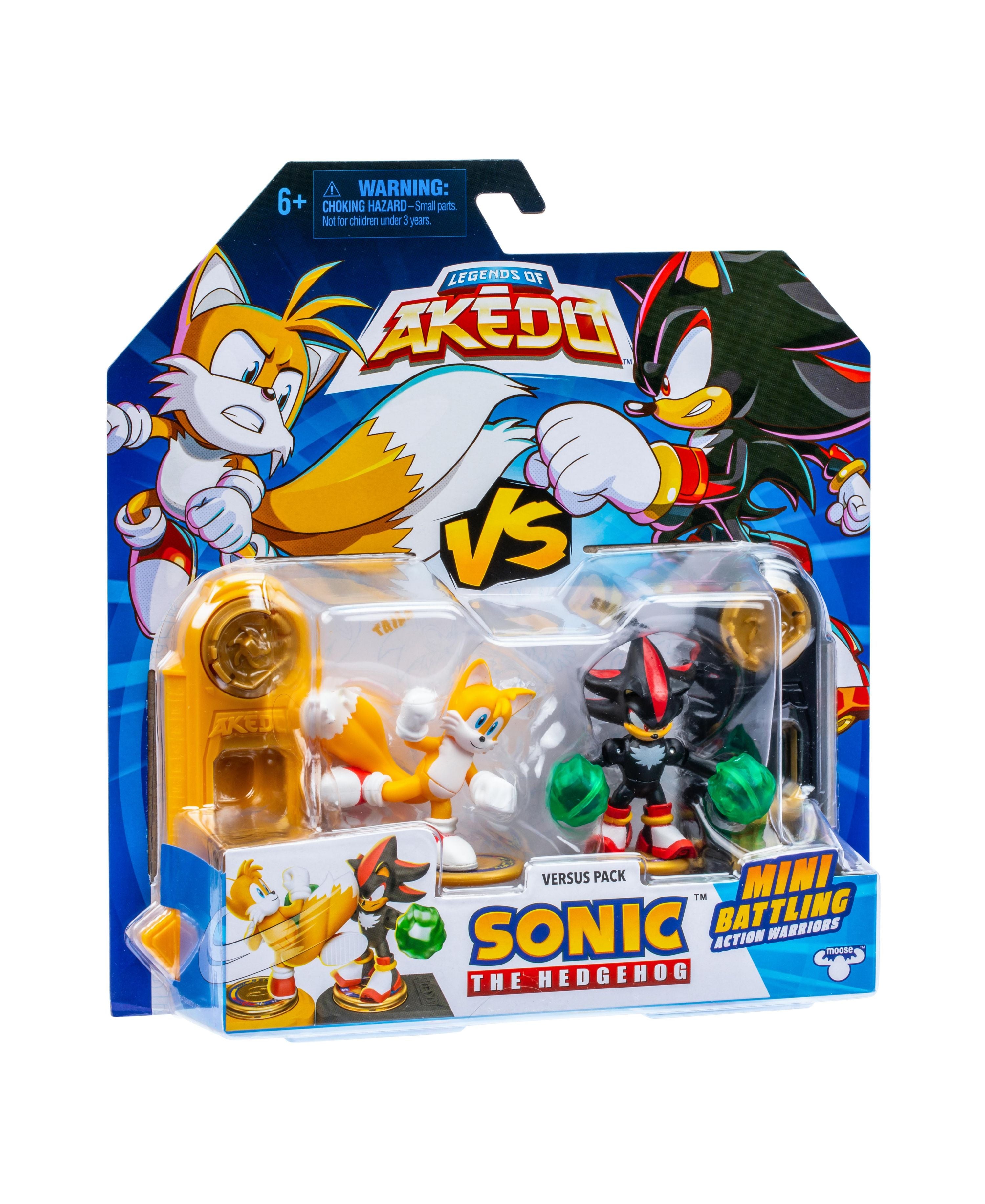 Akedo Sonic the Hedgehog Action Figures - Tails vs Shadow Speed Strike Battle Set | Collectible Toys for Kids & Fans | Perfect for Playtime, Display & Gifts