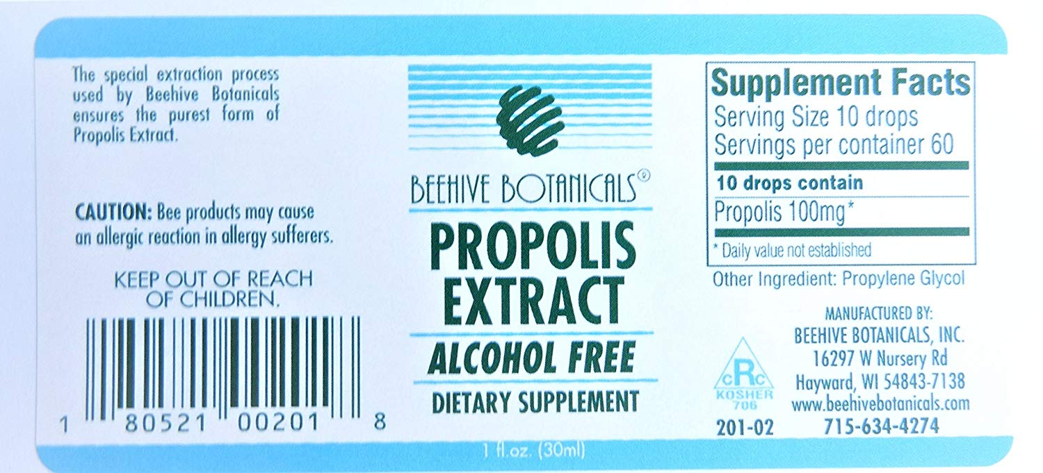 Beehive Botanicals Alcohol-Free Propolis Extract - Natural Immune Support for Daily Wellness & Immune Boosting
