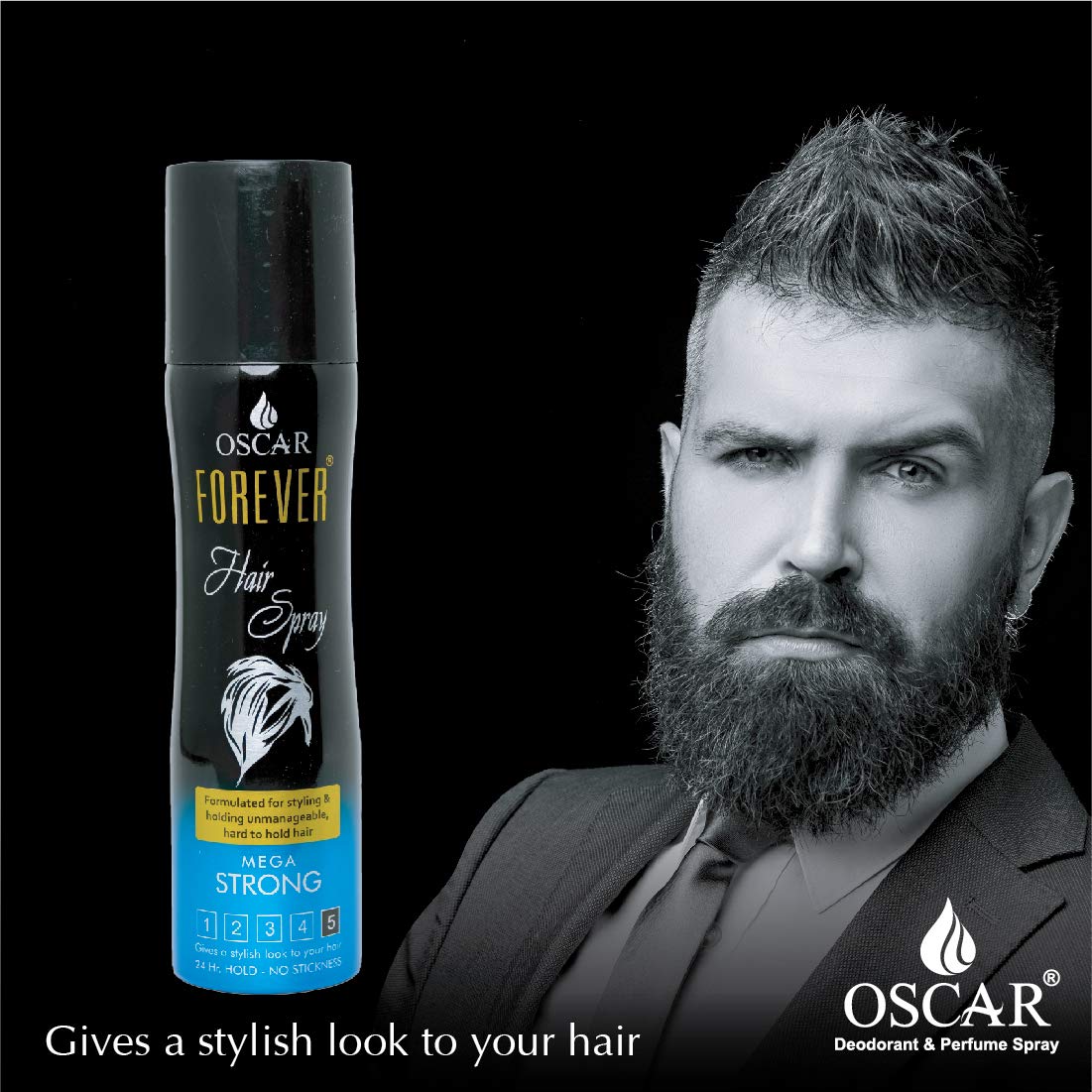 Oscar Forever Hair Spray - Strong Hold Styling Hairspray with Nourishing Formula for Men & Women (135ml, Pack of 2) | Perfect for Daily Hairstyling, Salon-Quality Finish & All-Day Hold