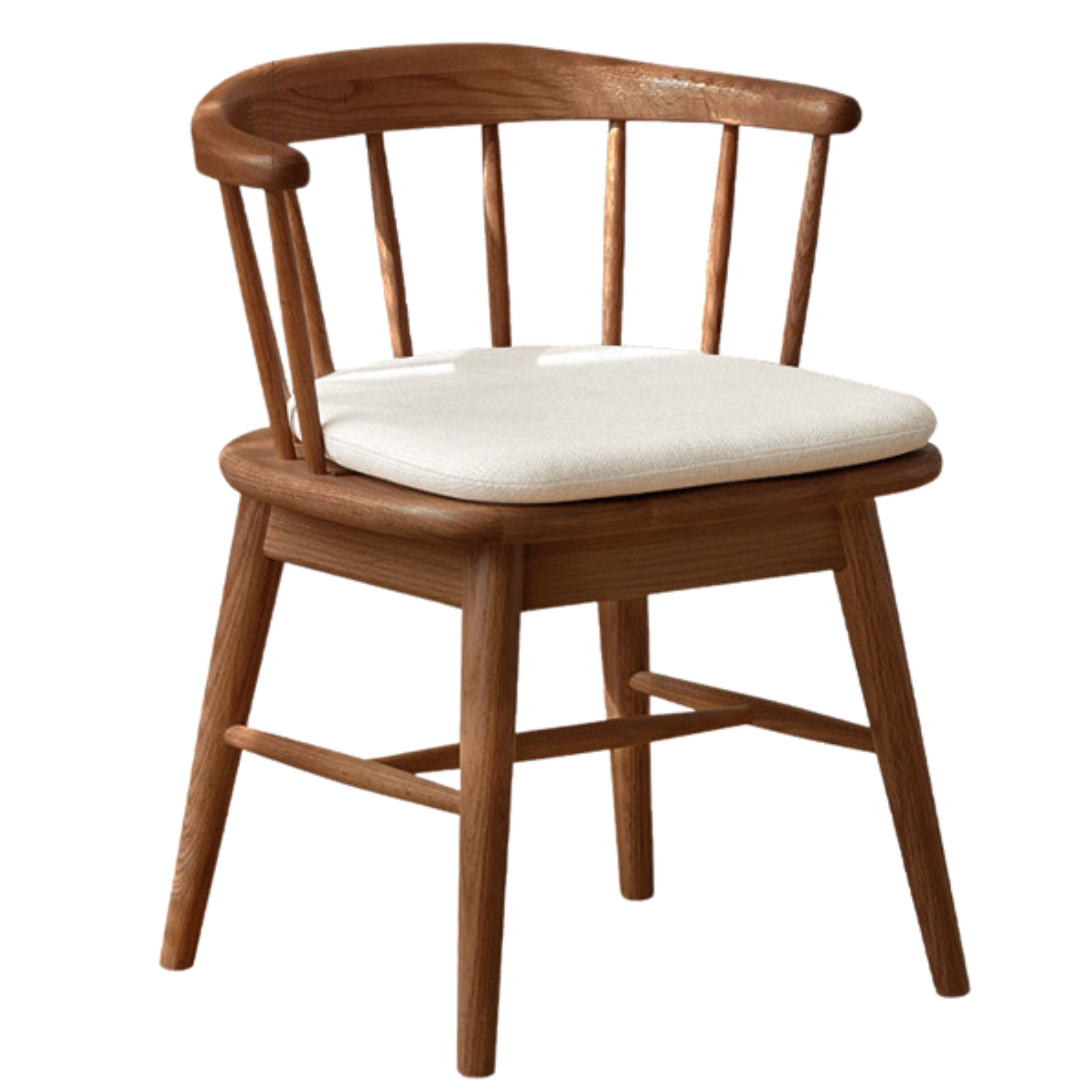 22x20.5x27.9 inch /56x52x71 сm / walnut color /  oak Upholstered Chair Pear White - Rotating Legs