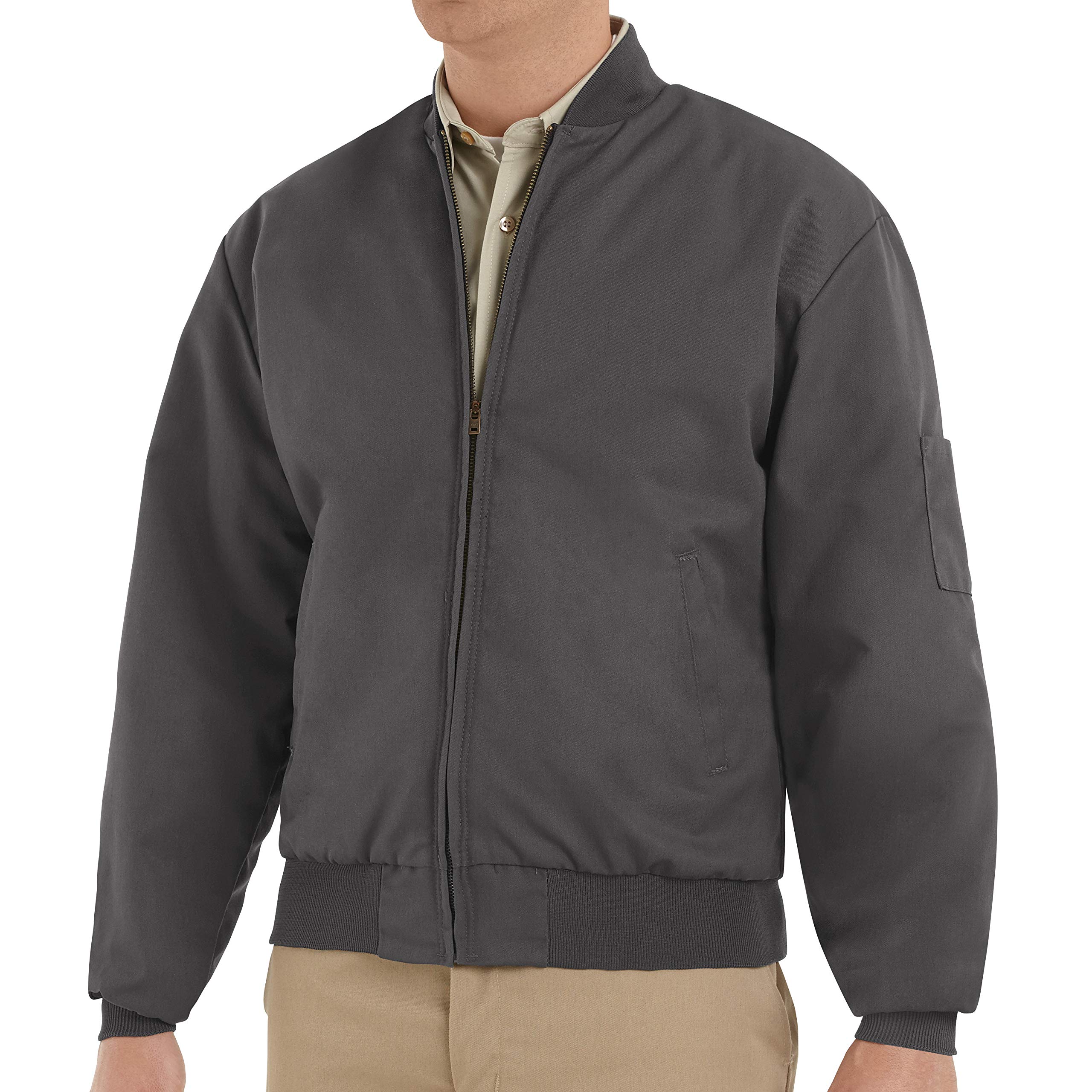 Red Kap Men's Solid Team Jacket - Durable Workwear for Construction & Outdoor Activities | Comfortable Fleece Lined for Cold Weather