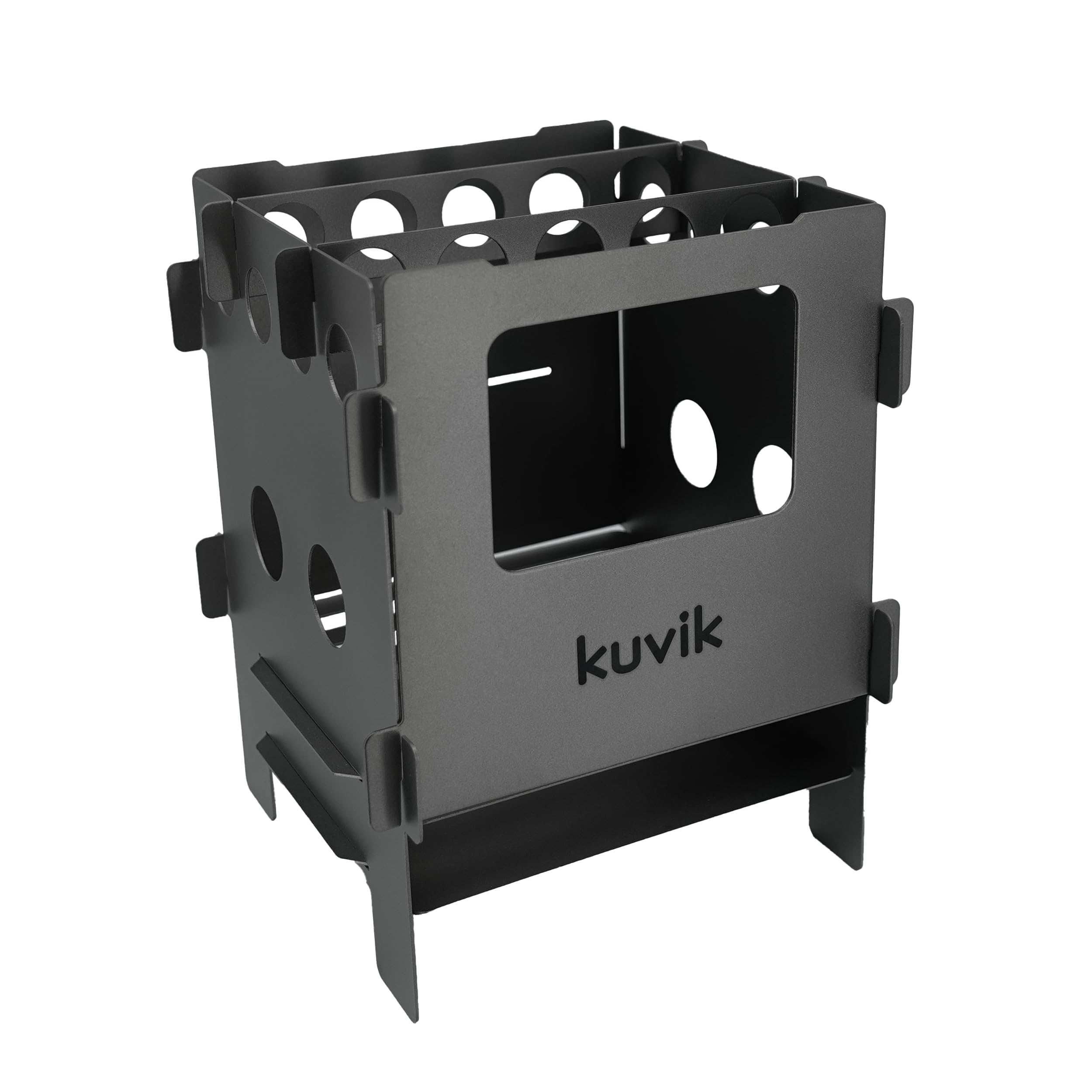 Kuvik Compact Titanium Wood Stove - Ultralight Portable Camping Stove for Backpacking, Hiking, Survival Gear | Perfect for Outdoor Adventures, Emergency Preparedness & Bushcraft Cooking