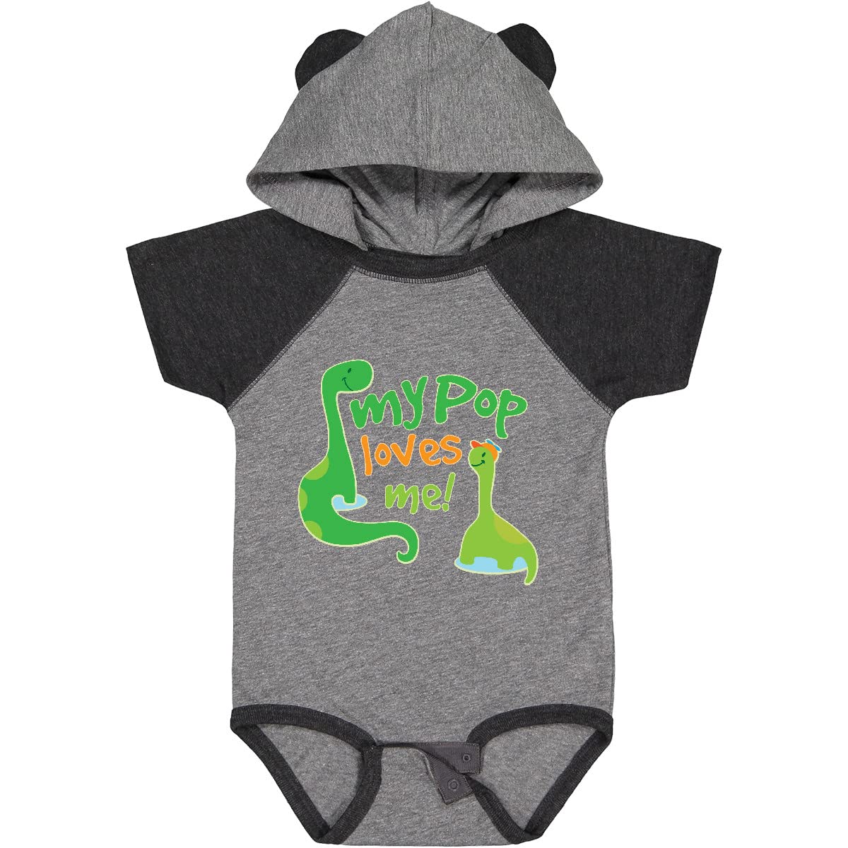 Inktastic My Pop Loves Me Dinosaur Baby Bodysuit - Cute Dinosaur Print Onesie for Infants & Toddlers - Perfect for Playtime, Daycare & Family Photos