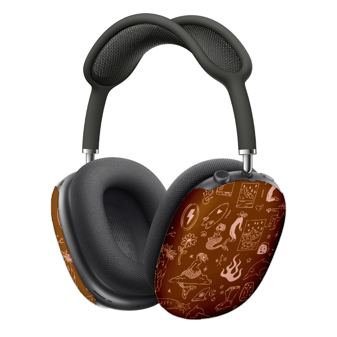 Premium Brown Leather AirPods Max Case - Protective Cover with Soft Lining for Apple AirPods Max Headphones - Perfect for Travel, Work & Gym Use