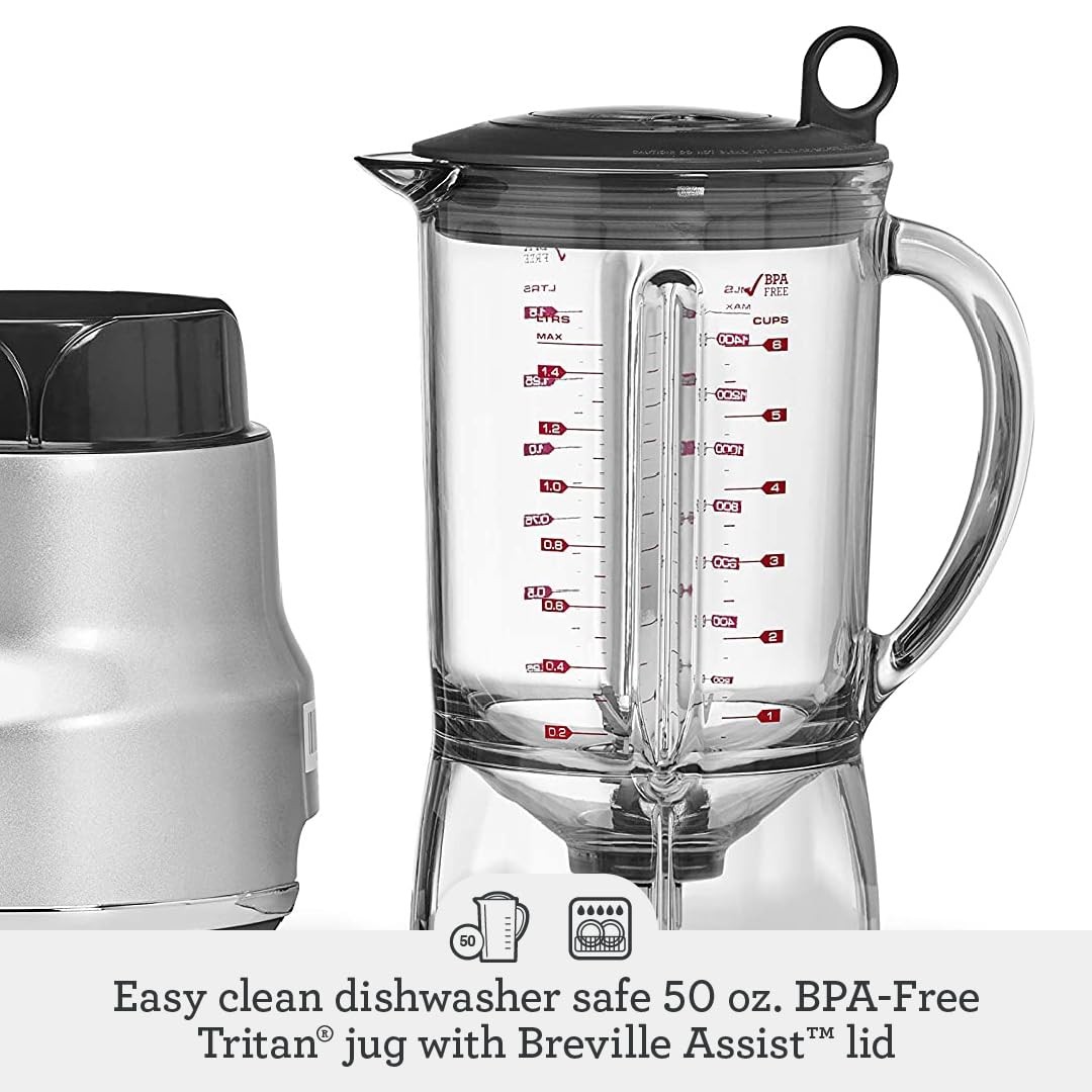 Certified Remanufactured Breville Blender - Silver for Smoothies & Juicing