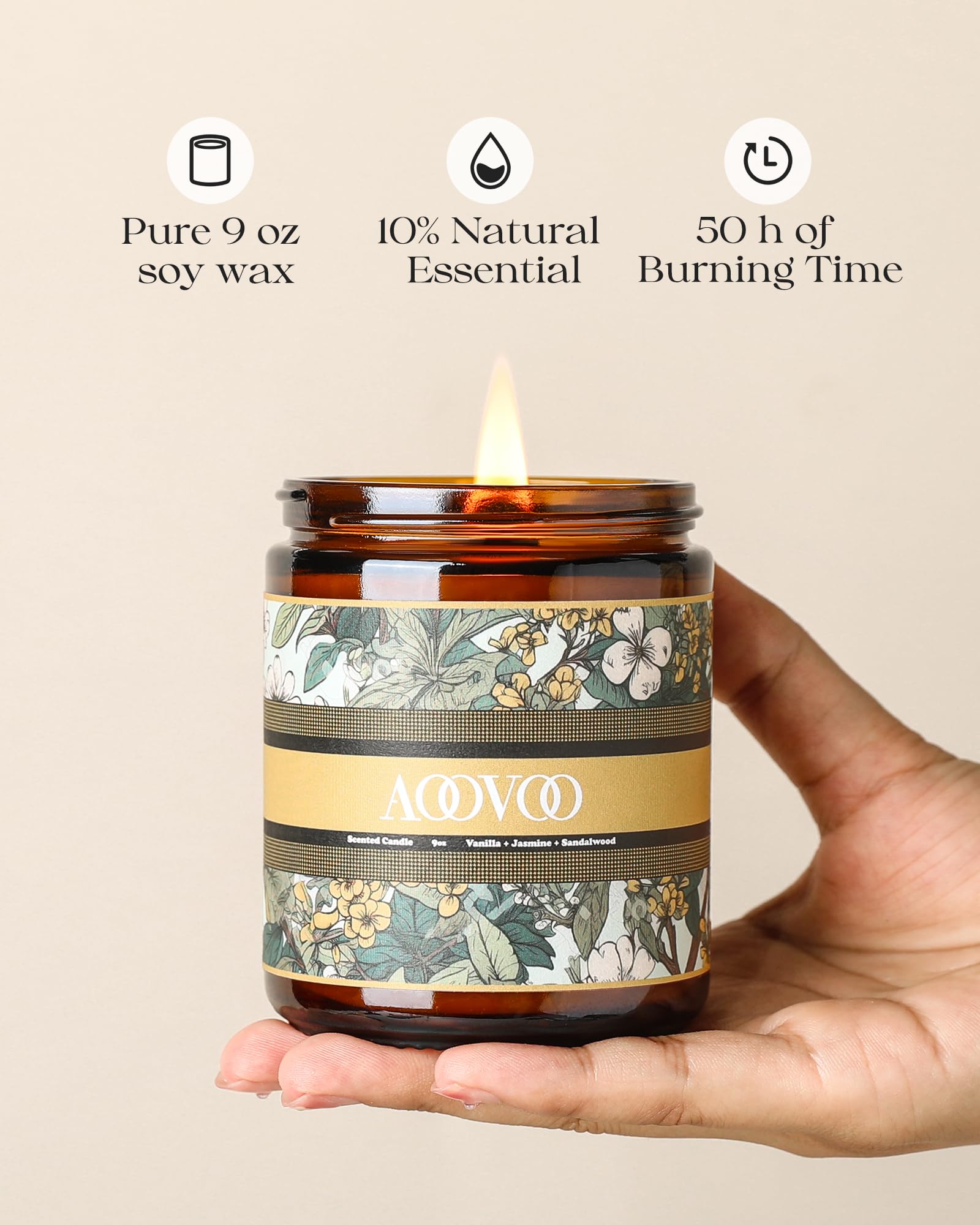 Soy Wood Wick Candles - Vanilla Bean Scent for Relaxation & Gifts