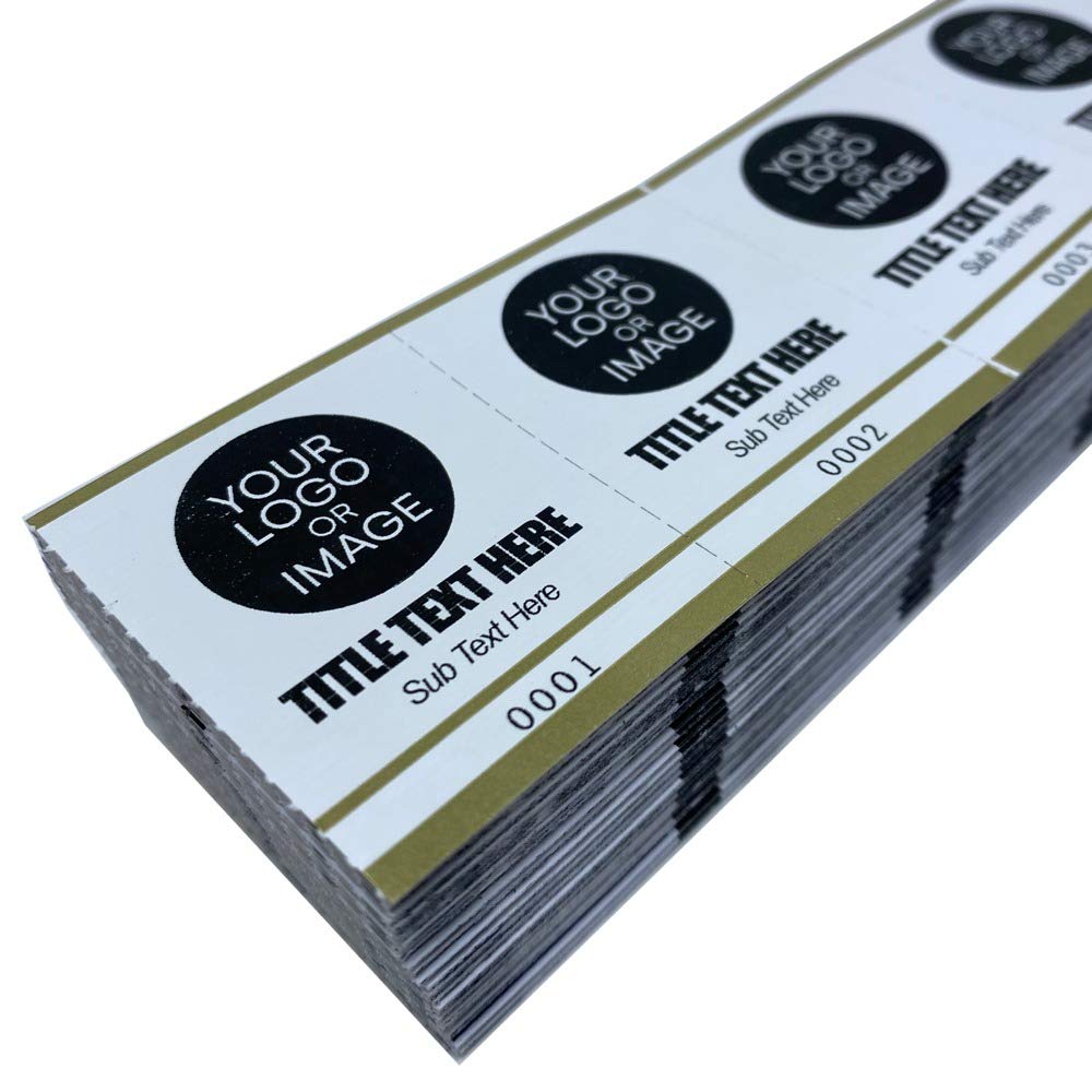 Custom Drink Tickets - Personalized Mini Beverage Tickets or Admit One with Your Logo | Metallic Gold (5000 Pack) | Perfect for Weddings, Bars, Fundraisers & Corporate Events