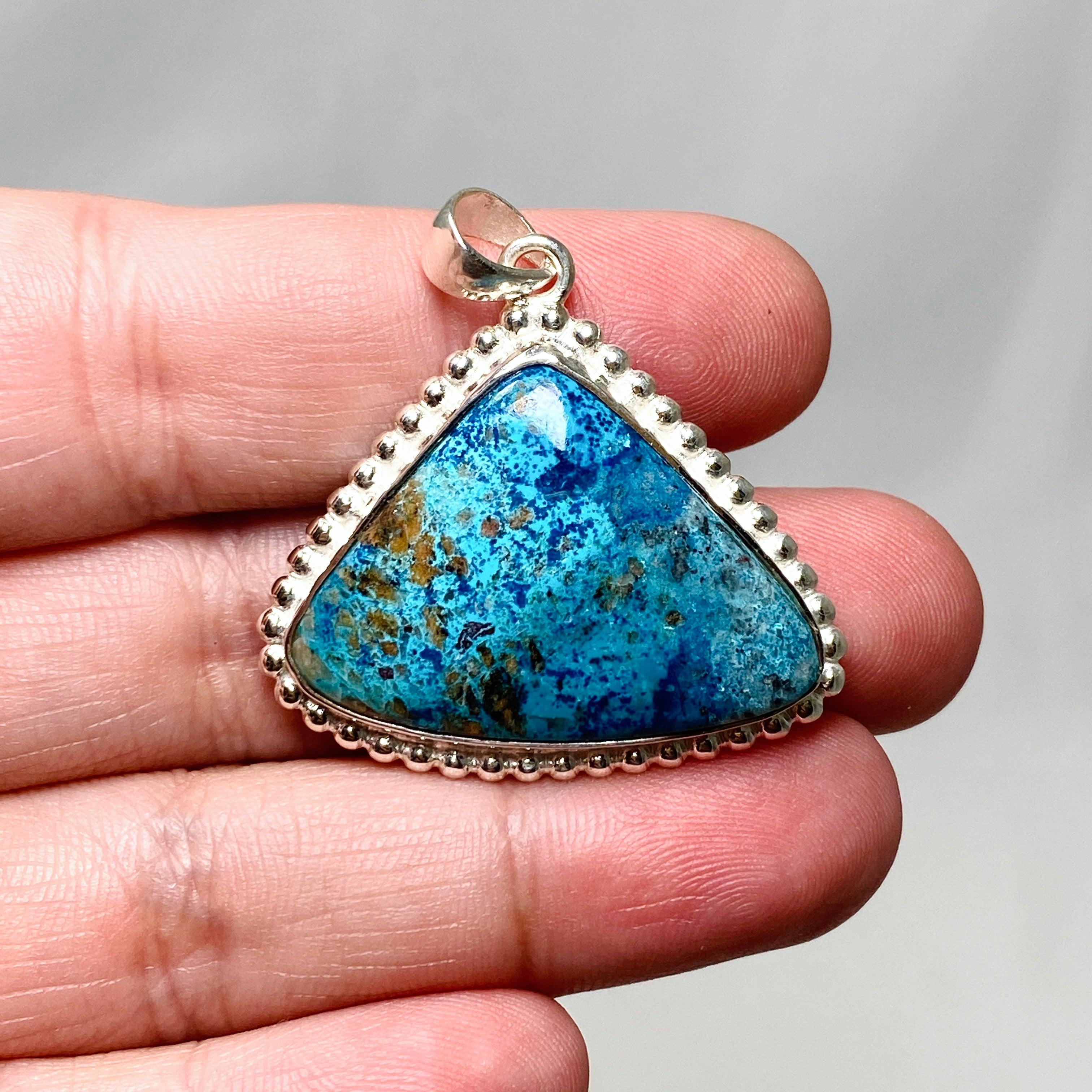 Shattuckite Teardrop Pendant Necklace in Sterling Silver - Handmade Bohemian Jewelry for Women | Perfect for Spiritual Healing, Meditation & Boho Fashion
