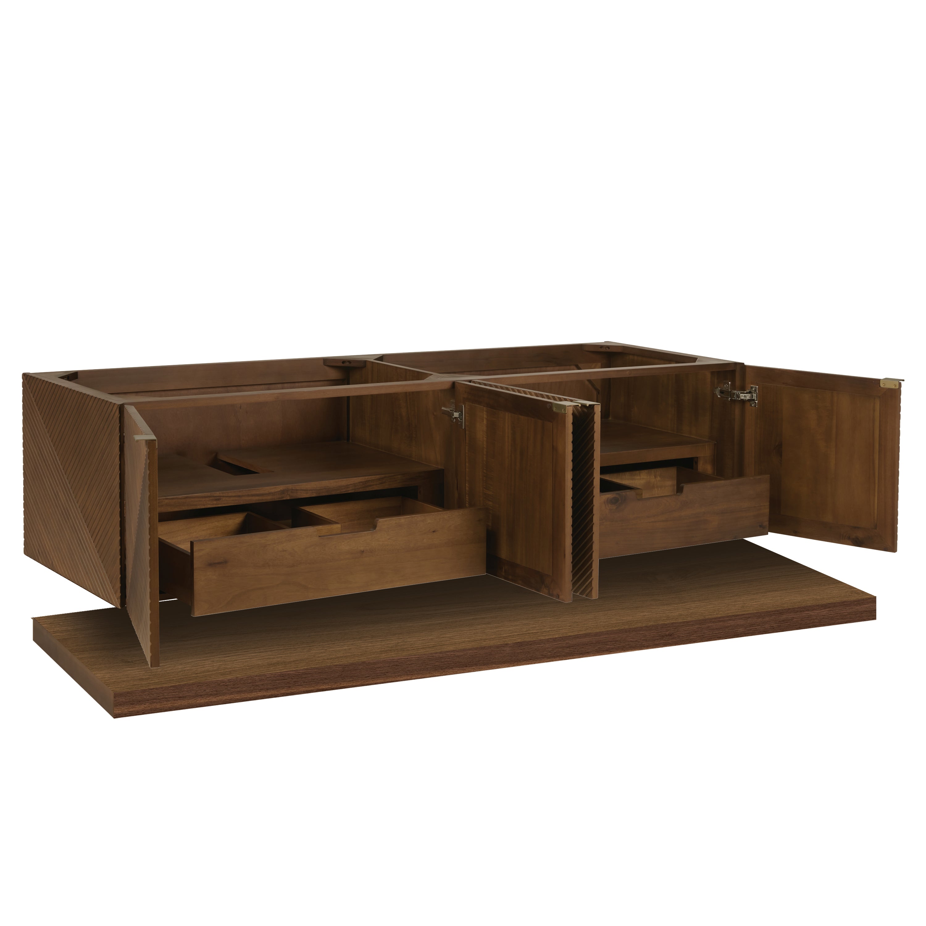 Marcello 72 Inch Double Bathroom Vanity with Sink - Chestnut Finish for Modern Master Bathroom Renovation