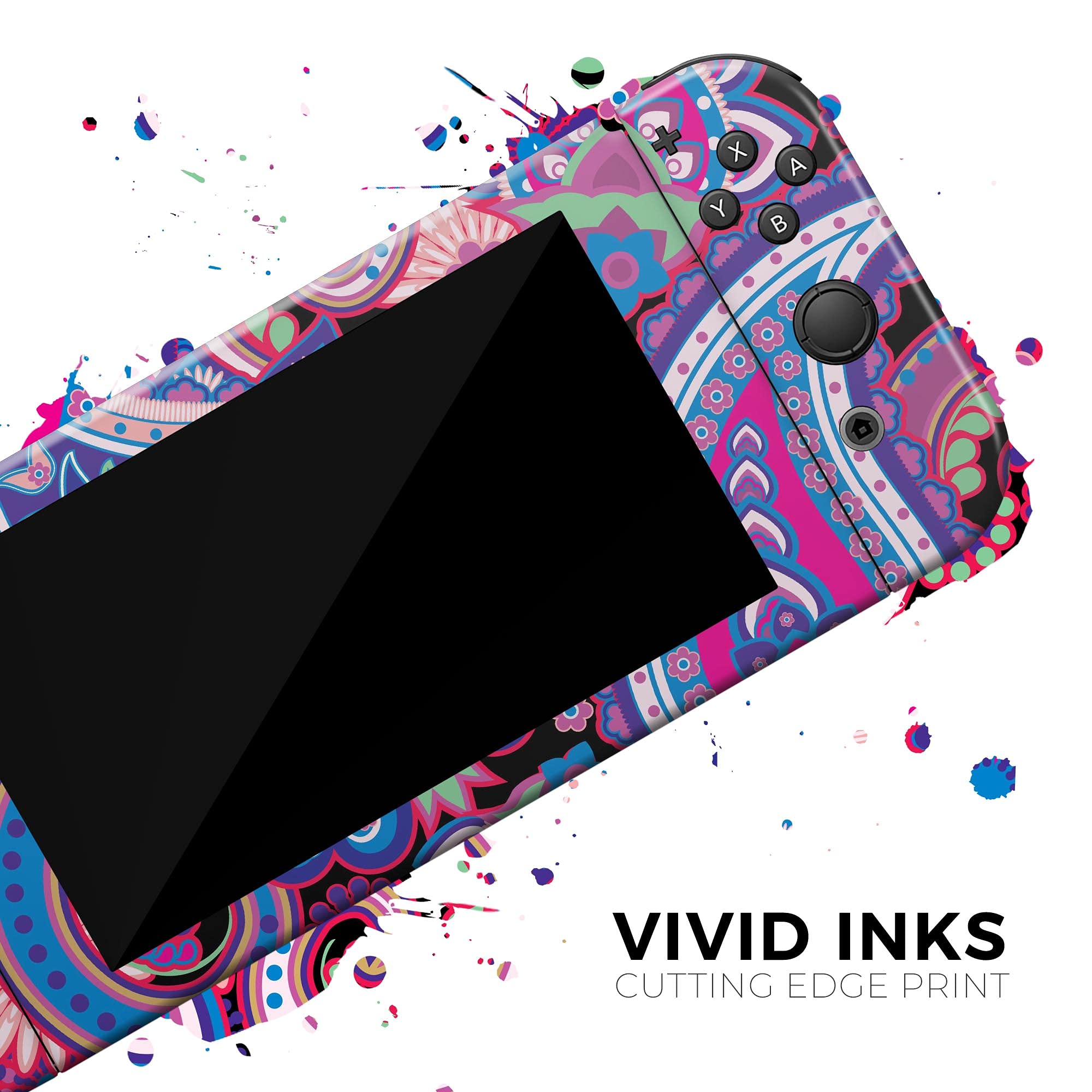 Nintendo Switch Pro Controller Skin - Scratch-Resistant Removable Vinyl Wrap Cover with Vibrant Purple Paisley Design | Protective Decal for Gaming Accessories | Perfect for Travel, Home Use & Gift Giving