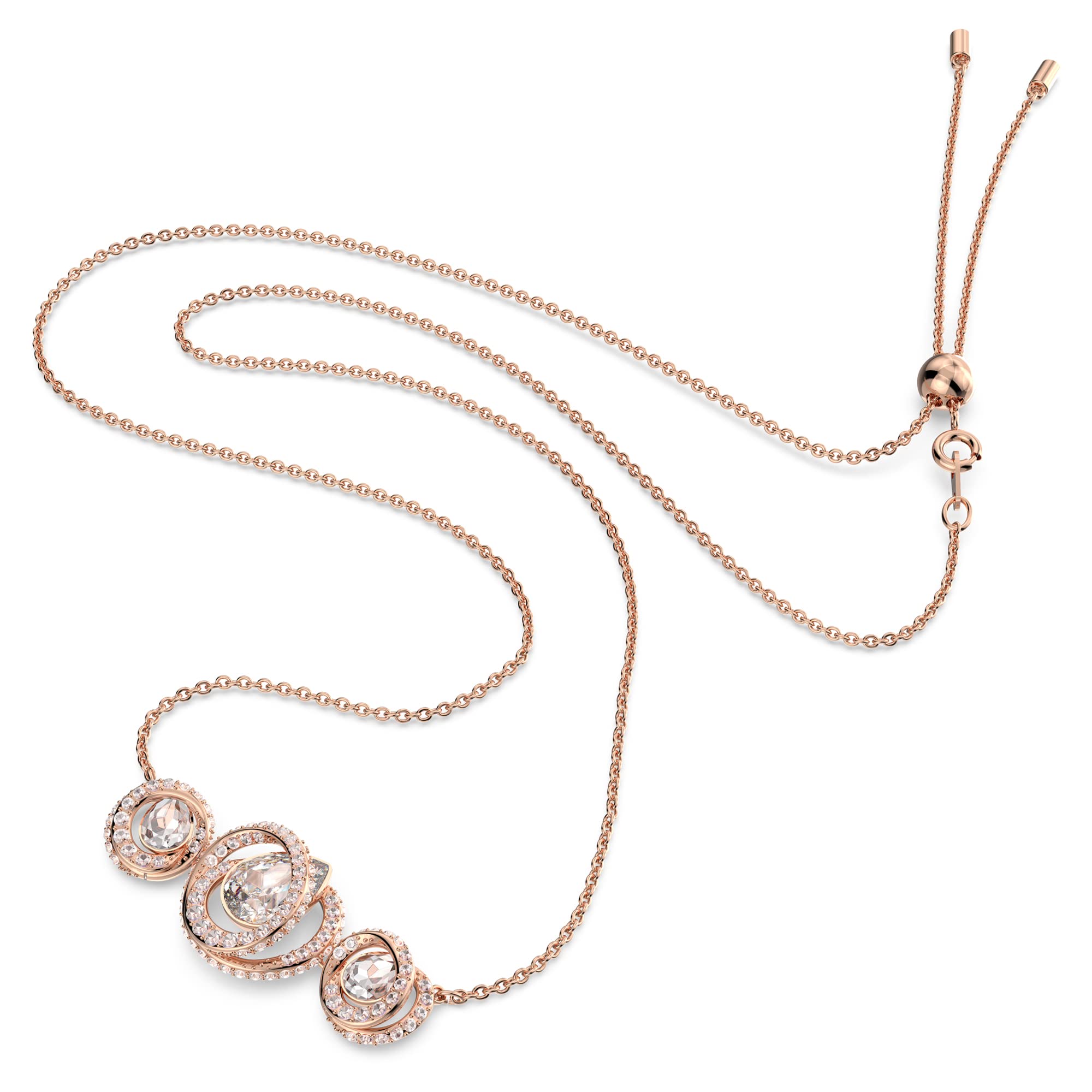 Swarovski Generation Necklace for Women - Elegant White Crystal Pendant with Rose Gold Tone Plating | Perfect for Weddings, Anniversaries, and Special Occasions