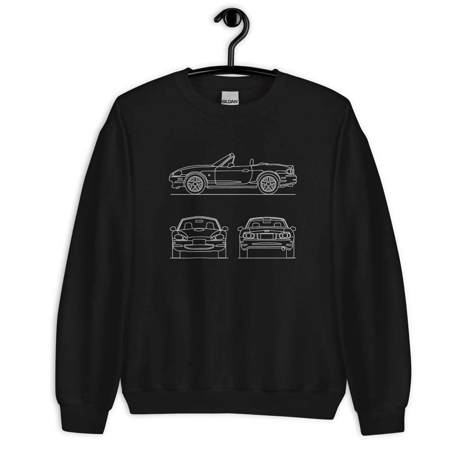 Vintage Mazda MX-5 Miata Roadster Sweatshirt for Men - Japanese Eunos Sports Car Hoodie - Casual Pullover for Car Lovers - Perfect for Driving, Car Meets & Gifts | Great for Road Trips, Automotive Events, Weekends & Car Club Gatherings | Ideal for Daily Wear, Casual Outings & Car Enthusiast Fashion