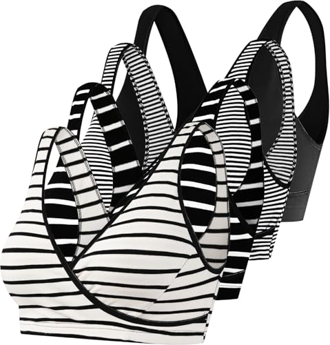 Black/Stripe/Black White Stripe/Cream Stripe-4pcs