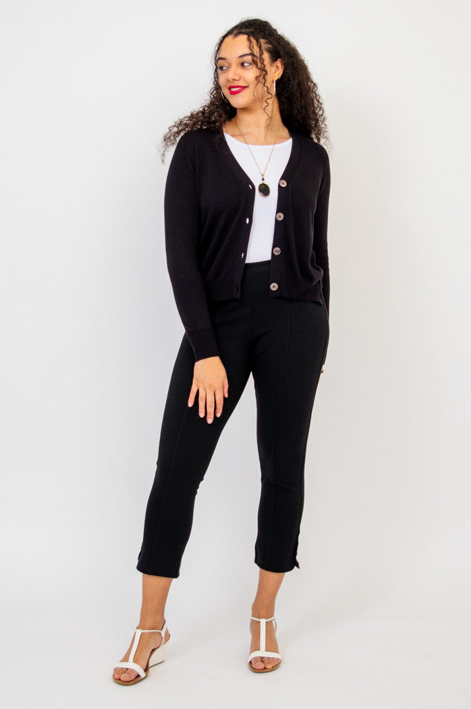 Jessica Women's Black Bamboo Cotton Sweater - Soft & Comfortable Pullover for Casual Wear, Office & Fall Outfits