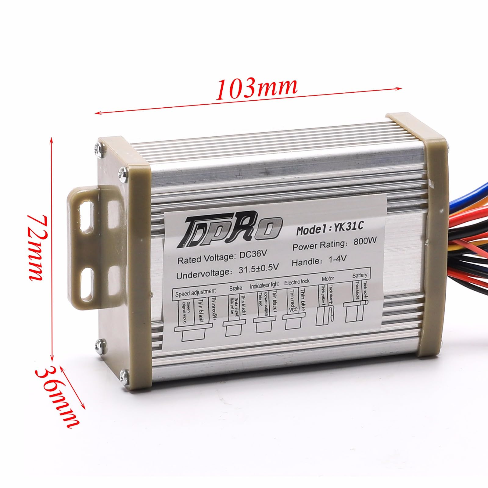36V 800W Brushed Electric Motor Kit with Controller & Throttle - Compatible with E-Bikes, Scooters, ATVs, Go Karts, Lawn Mowers & Golf Carts - Perfect for DIY Electric Vehicle Conversions & Powersports Upgrades