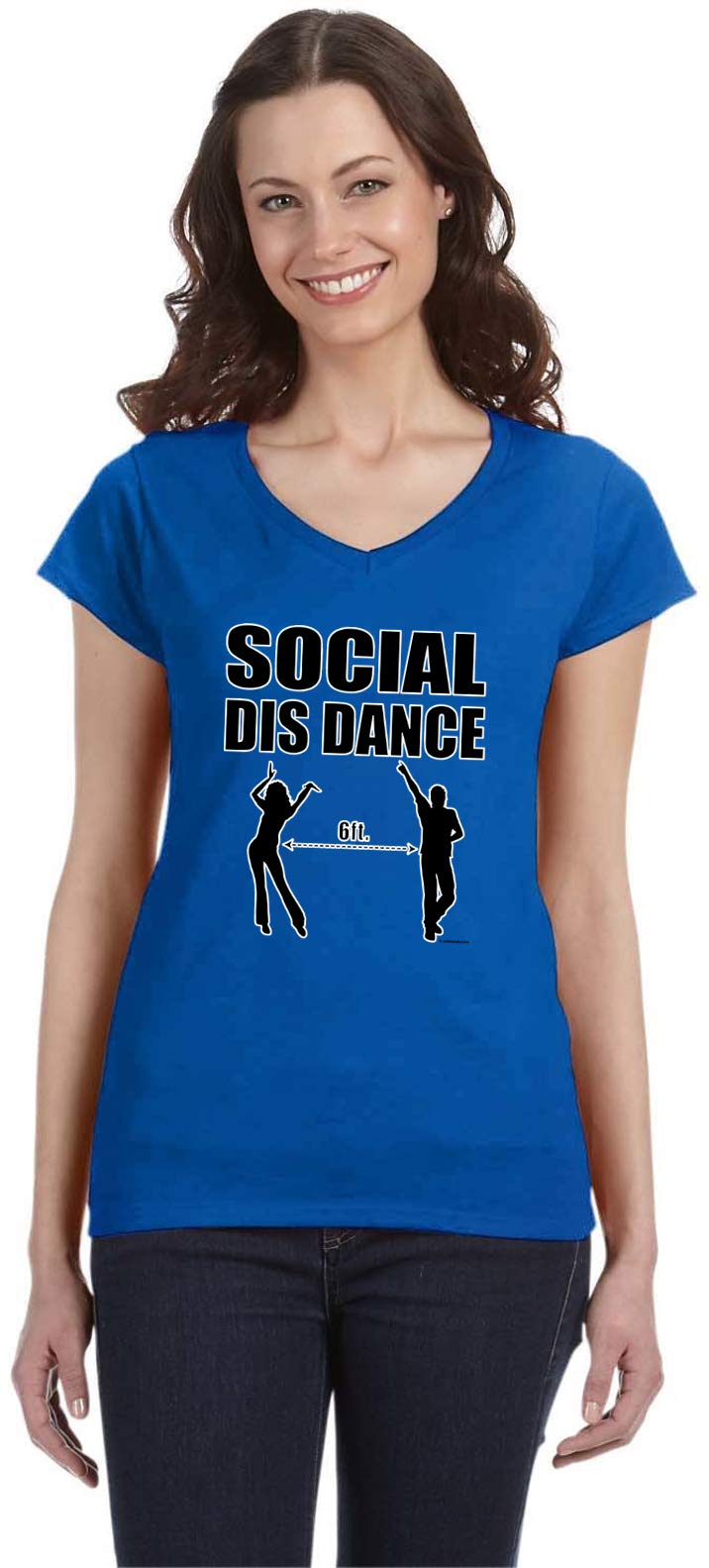 Women's V-Neck Dance Shirt for Social Distancing - Comfortable & Stylish for Dance Classes, Workouts & Casual Wear