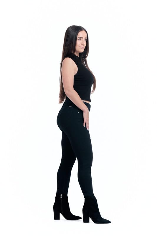 1822 Denim Petite Butter Soft Mid-Rise Ankle Skinny Jeans for Women - Midnight Blue Rinse | Comfortable Stretch Denim Pants for Casual Wear & Office Outfits