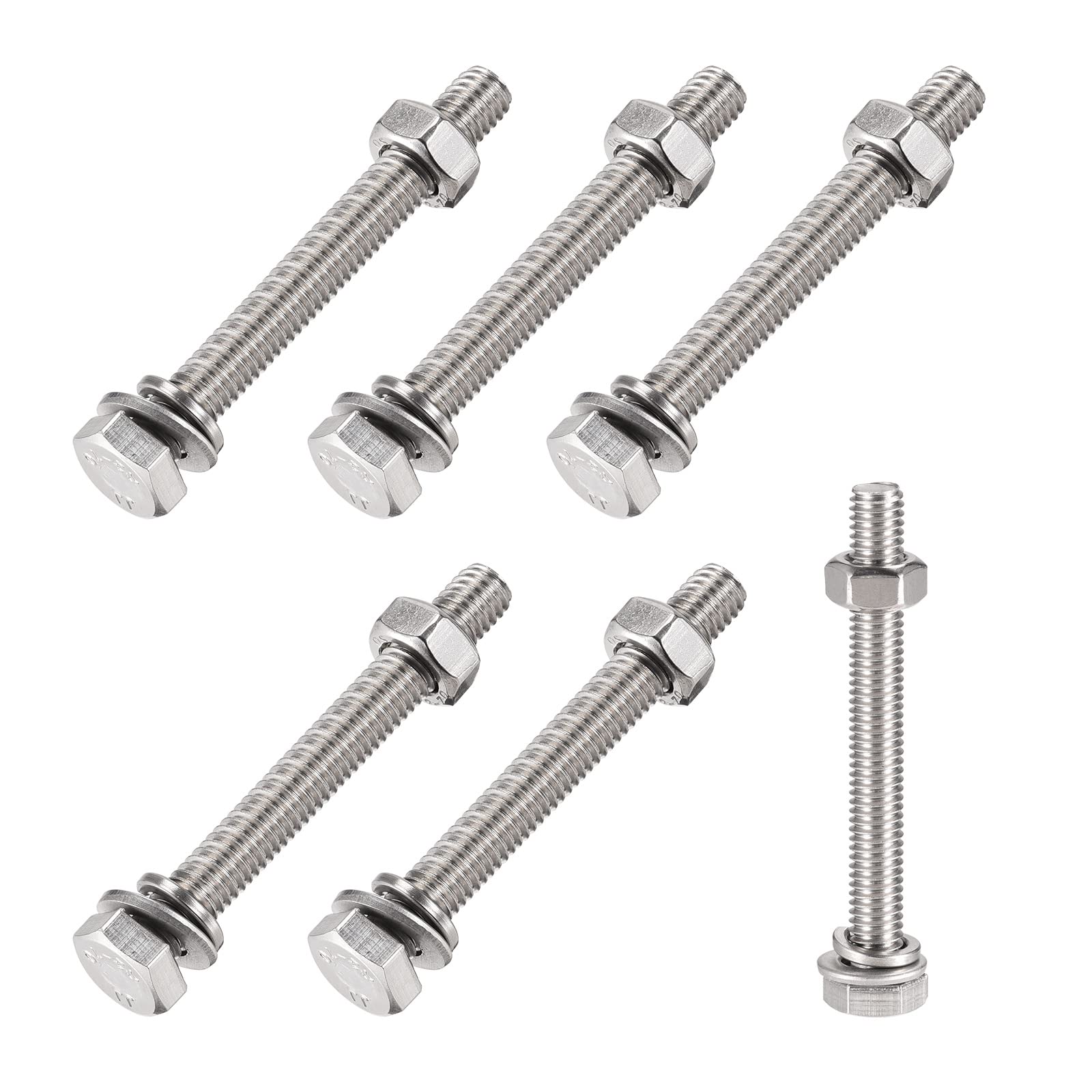 METALLIXITY M6x55mm Hex Screws Bolts Kit - 304 Stainless Steel for Home Appliance Repair