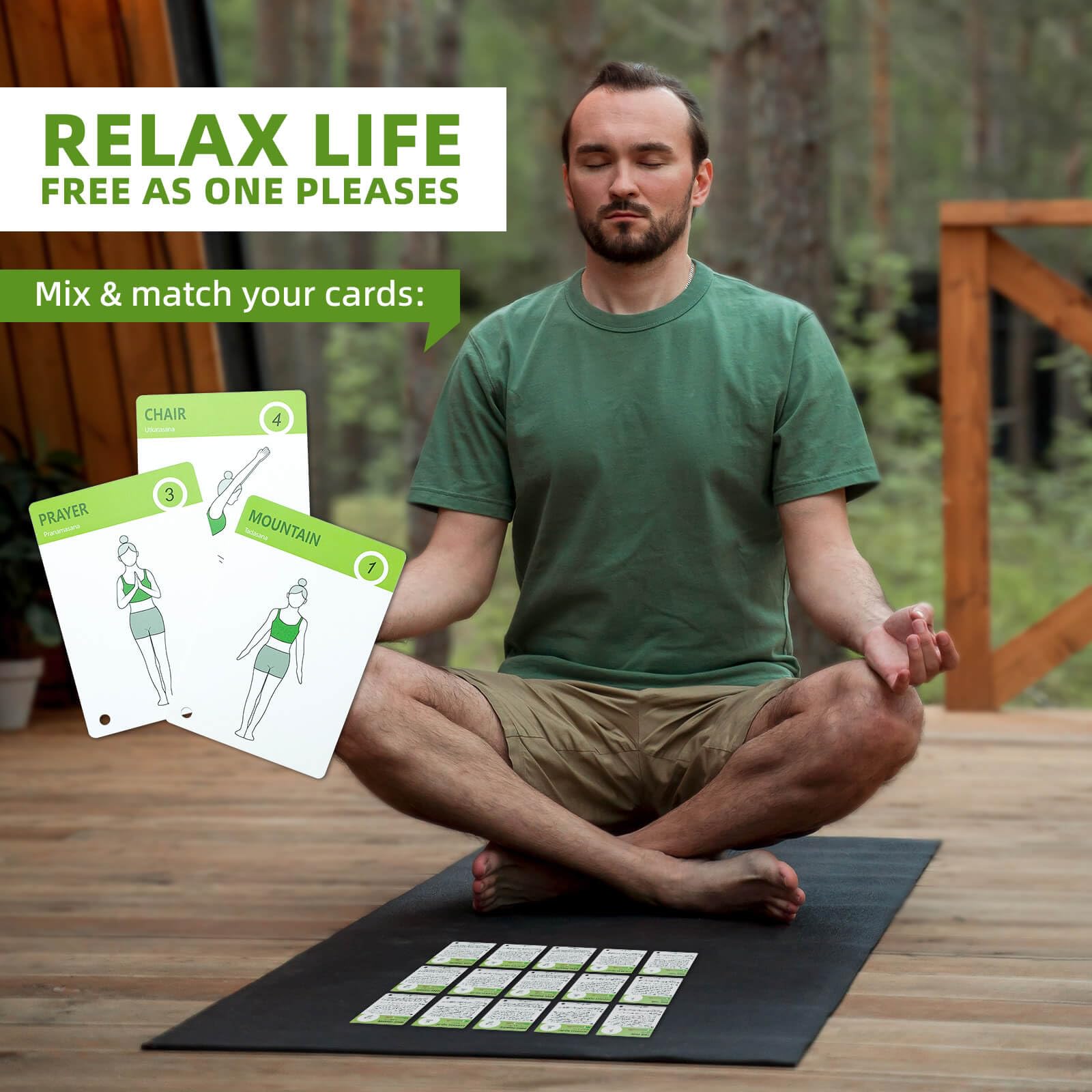 70 Yoga Pose Flash Cards for Women - Home & Gym Workout Set with Illustrated Exercise Poster | Perfect for Yoga Practice, Fitness Training & Mindful Meditation