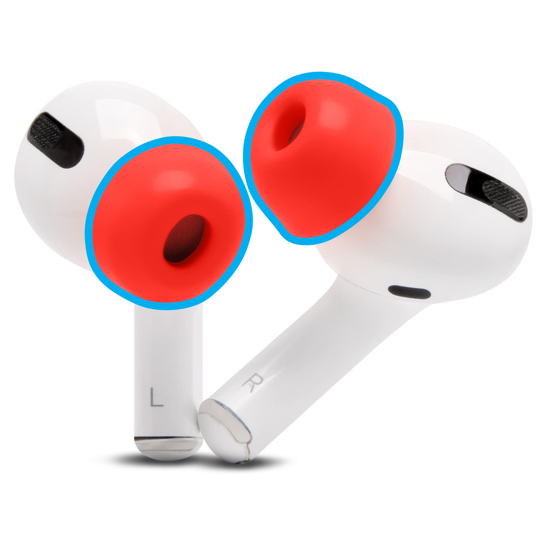 Upgraded Memory Foam Ear Tips for AirPods Pro - Enhanced Comfort & Noise Isolation | Perfect Fit for Charging Case | Wicked Cushions WC TipZ (Lava Red) | Ideal for Workouts, Travel & Daily Use