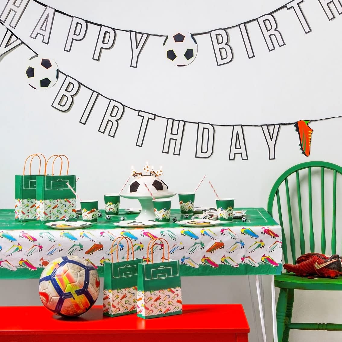 Talking Tables World Cup Football Napkins - Pack of 20 Recyclable Disposable Paper Serviettes (33x33cm) for Kids Birthday Parties, Sports Events & Game Day Celebrations