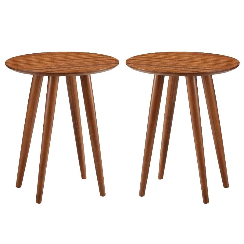 Home Square Varberg Side Table Set of 2 - Rich Walnut Finish End Tables for Living Room, Bedroom & Office - Nightstand or Accent Table with Modern Design