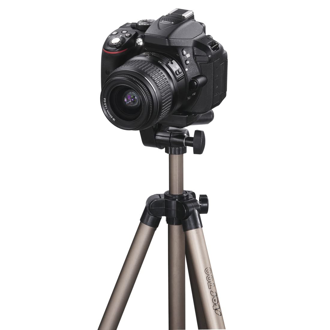 Hama Star 700 EF Camera Tripod - Lightweight Aluminum 3-Way Pan Head Tripod (42.5-125cm Adjustable Height) with Carrying Case - Compatible with DSLR & Mirrorless Cameras - Perfect for Travel Photography, Vlogging & Outdoor Shooting (Champagne Color)